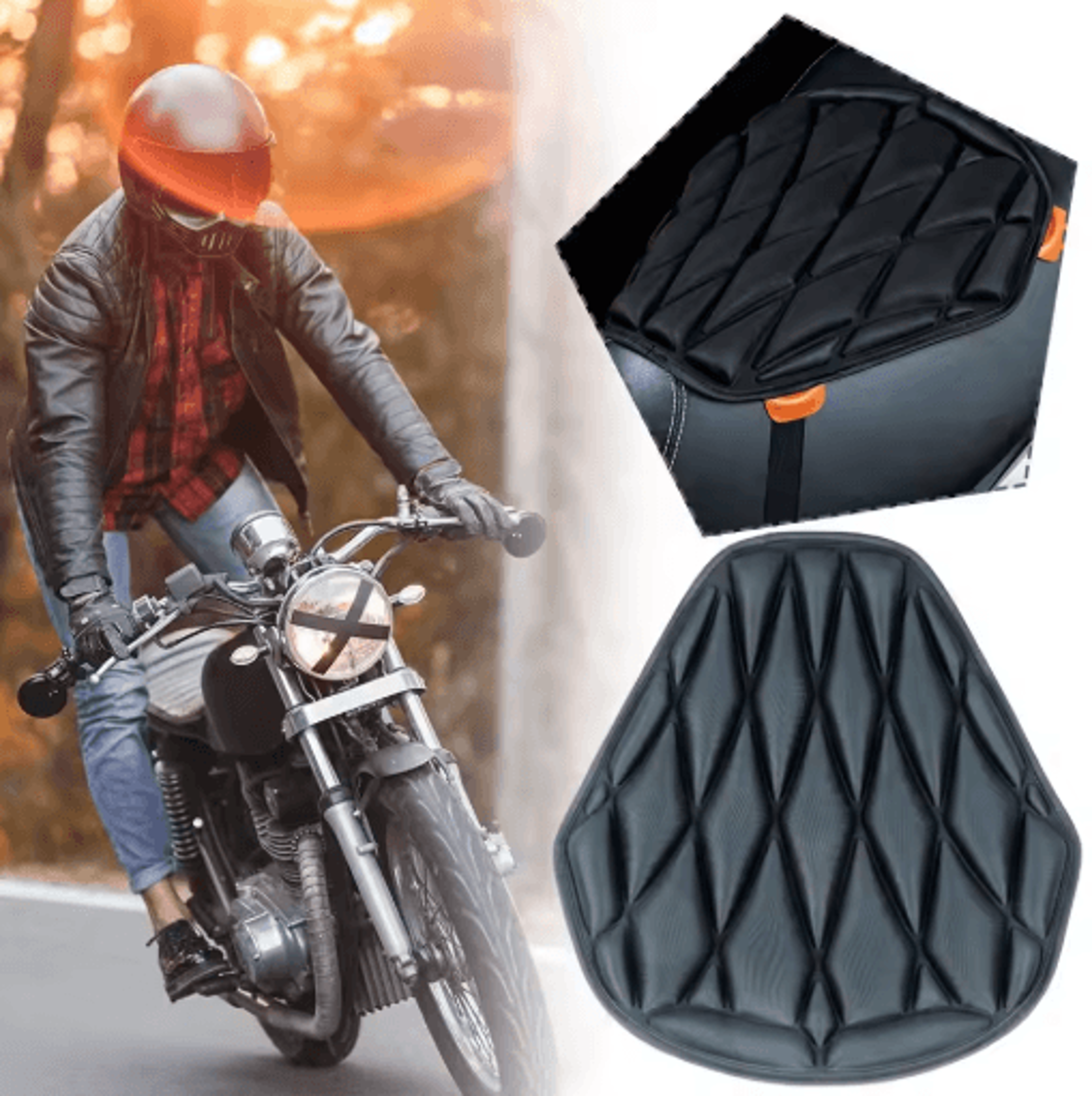 Motorcycle Seat Cushion Pad Breathable Shock Absorbing Comfort For Long Rides 4