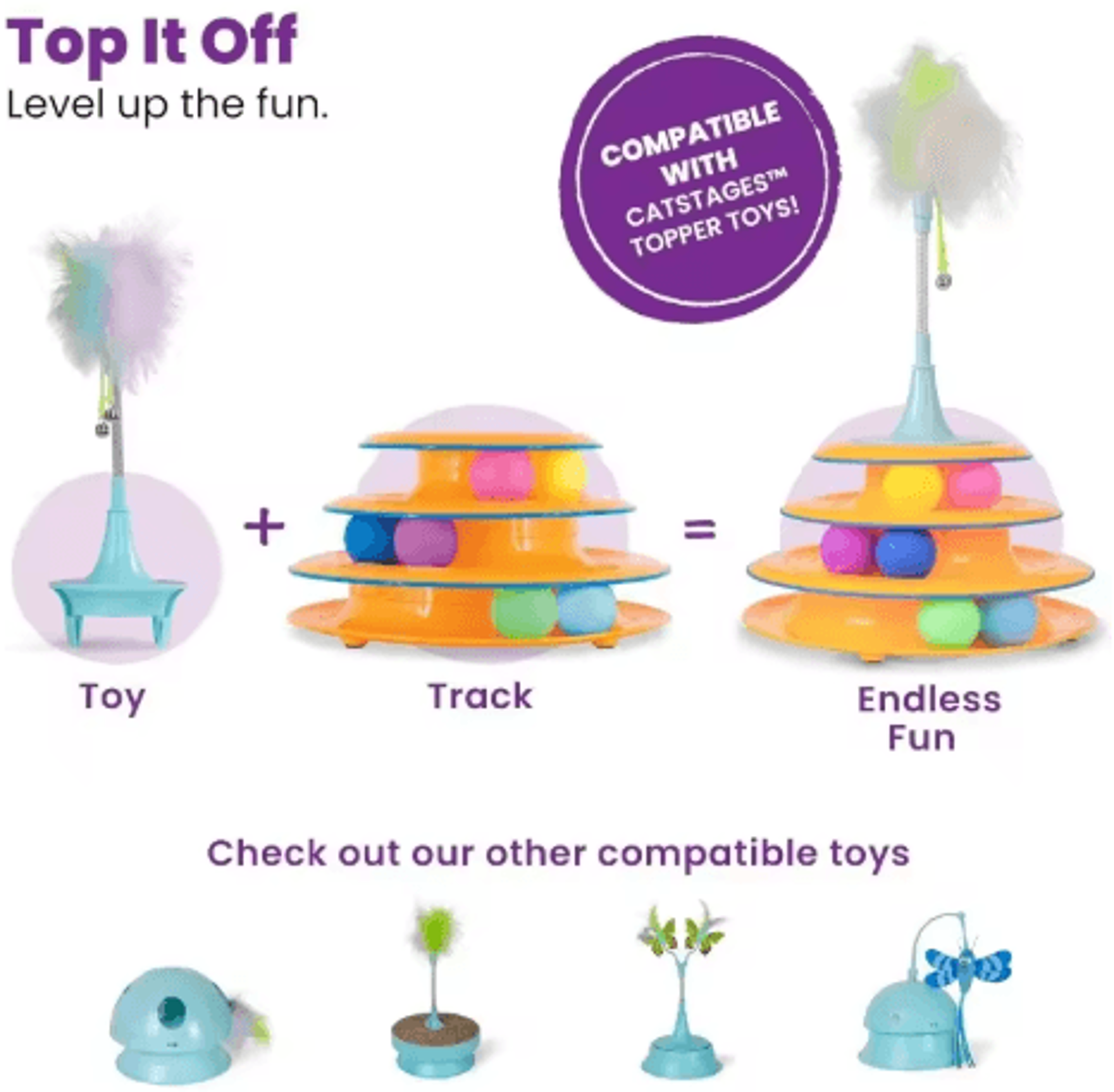 Four Layer Turntable Cat Toy Interactive Intelligence Training Track Tower With Rotating Balls 4