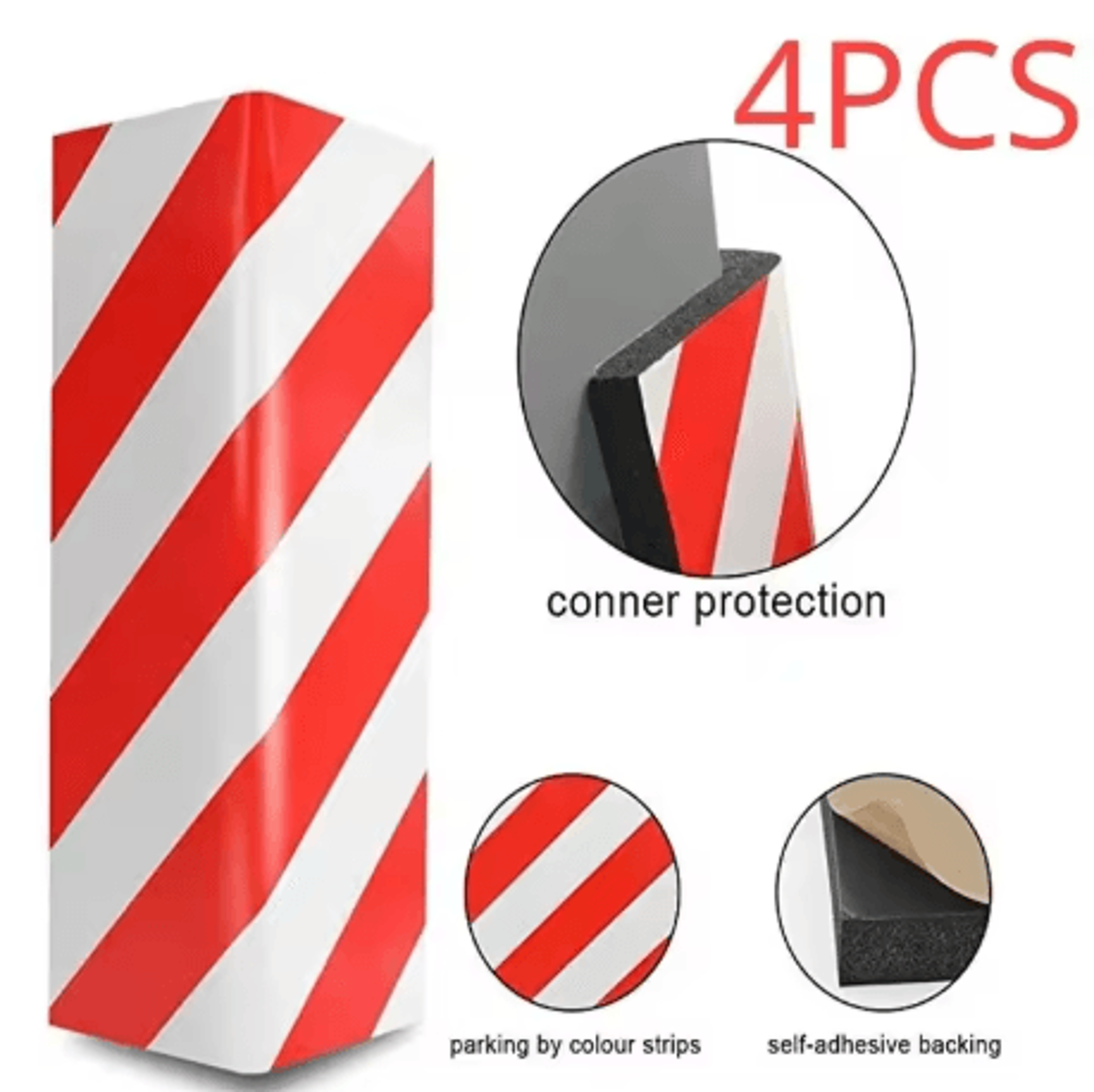 Car Foam Warning Sign Bumper Protector Self Adhesive Reflective Safety Strip For Garage Walls 4