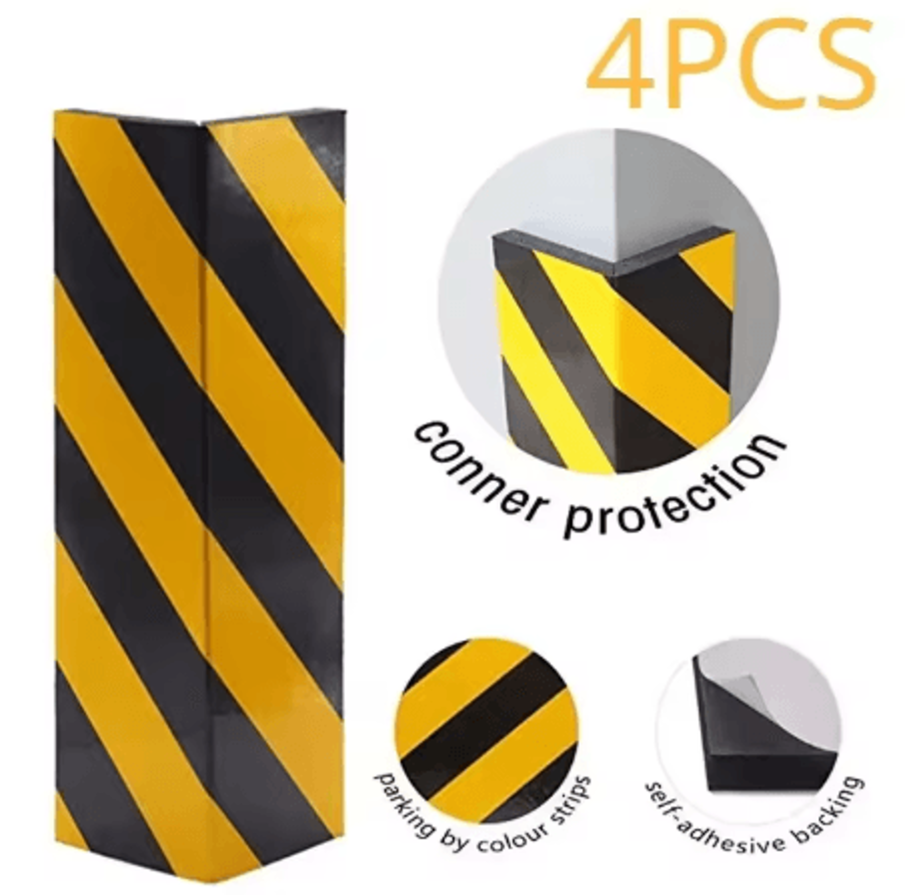 Car Foam Warning Sign Bumper Protector Self Adhesive Reflective Safety Strip For Garage Walls 5