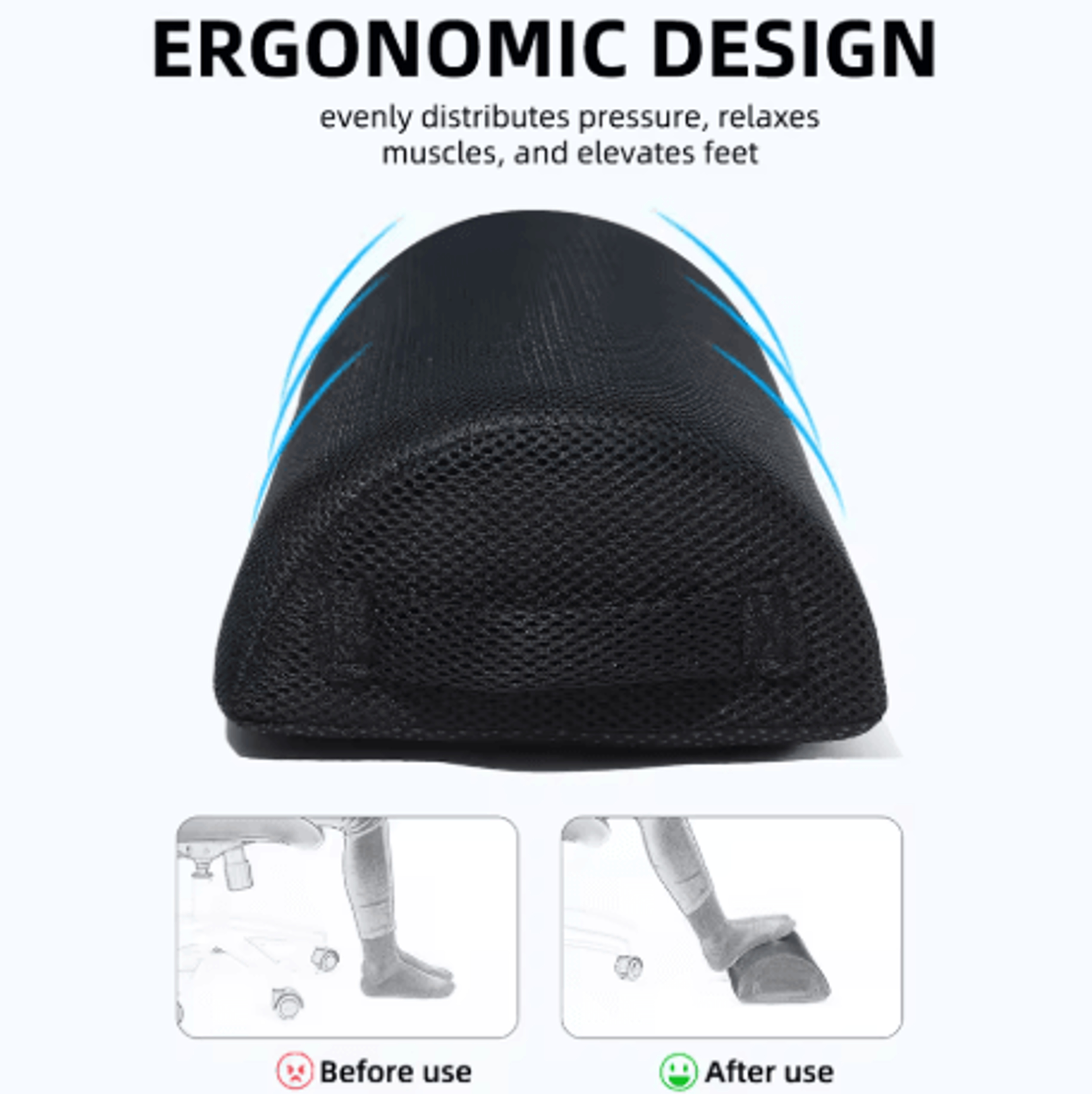 Ergonomic Semi Cylindrical Pillow Office Footrest And Leg Support Massage Cushion 6