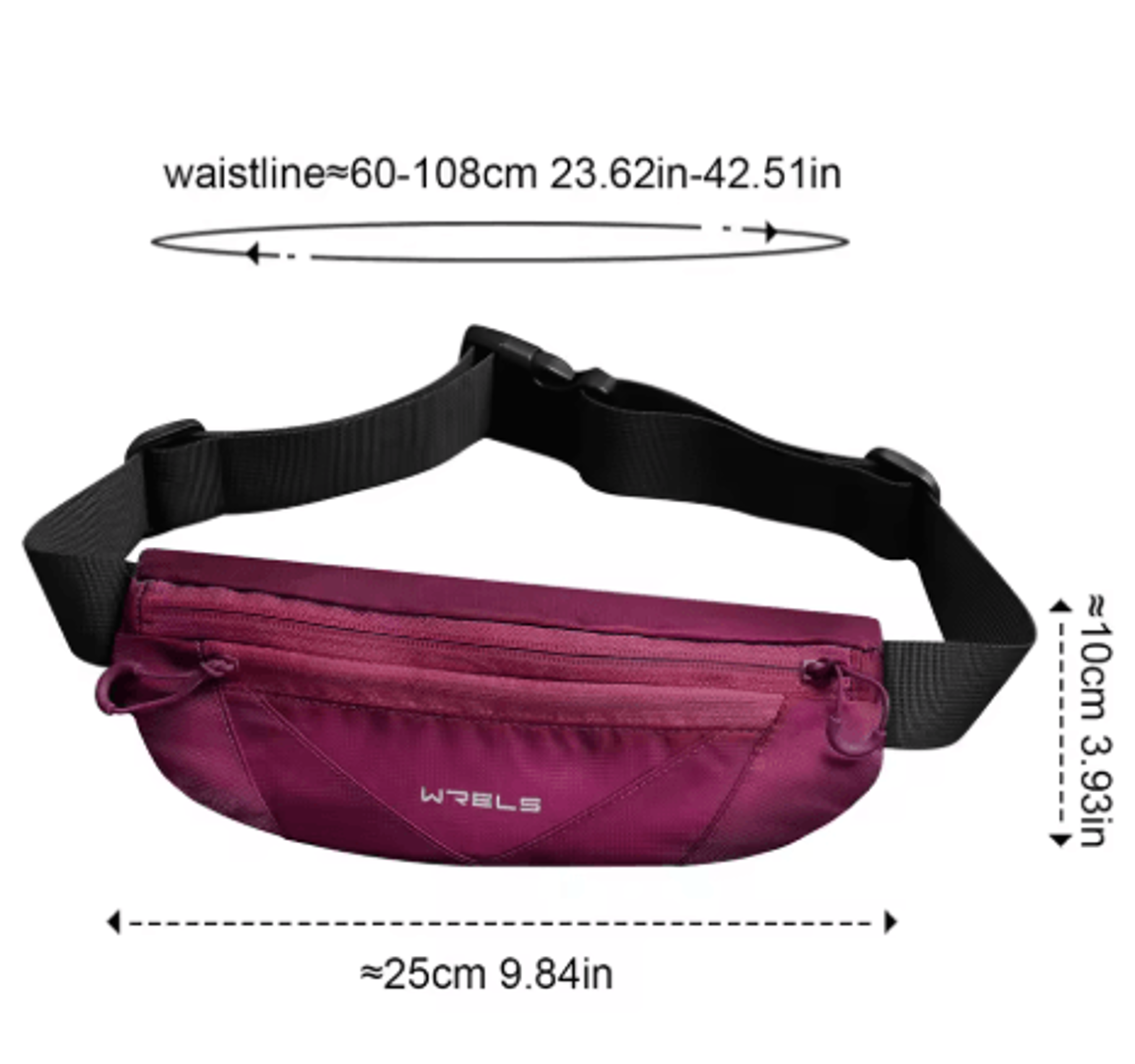 WRELS Running Sports Belt Waterproof Waist Pack With Pockets For Marathon Jogging And Cycling Unise 3