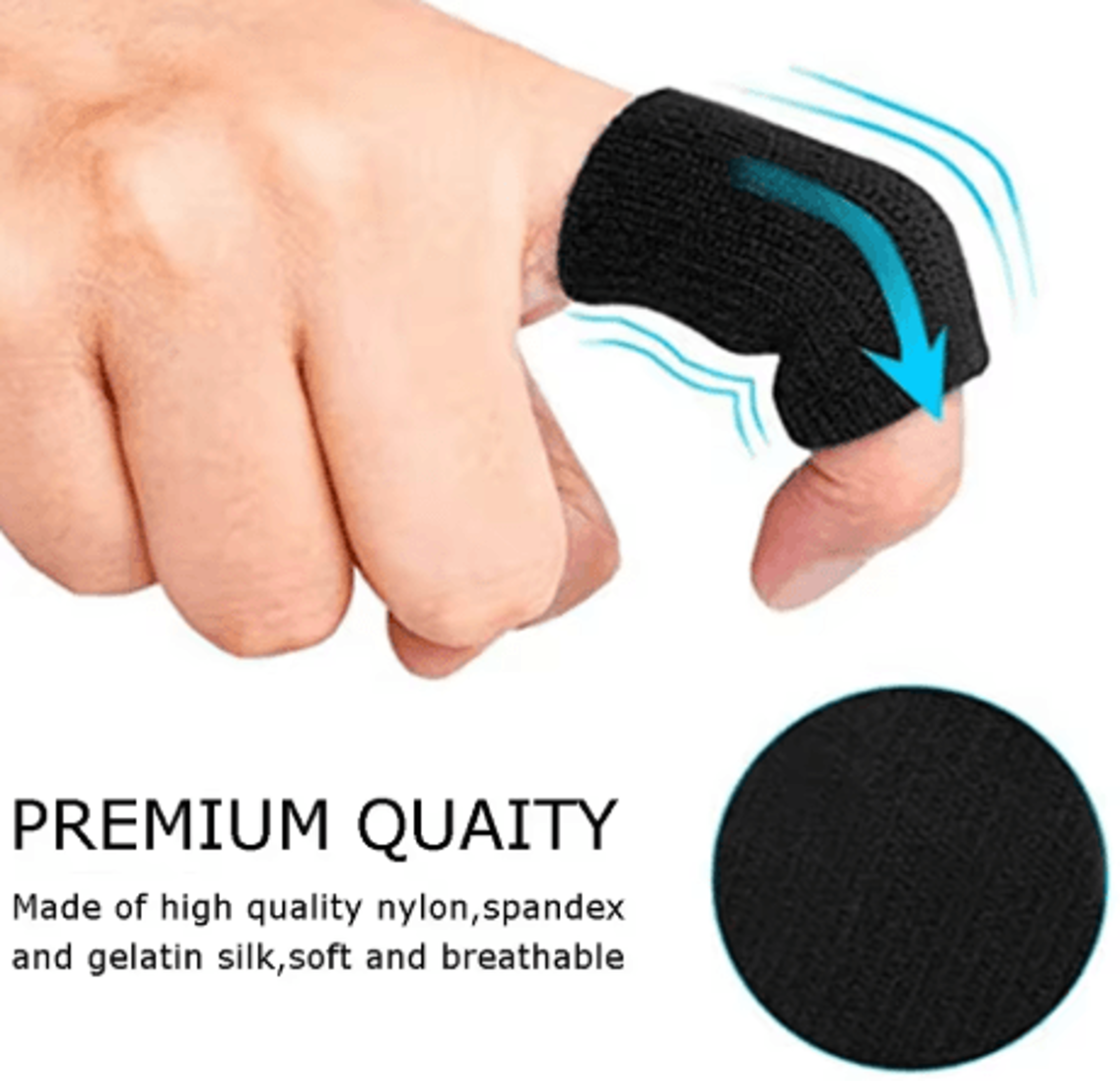 10 Pack Finger Brace Splints Breathable Elastic Thumb And Finger Support Stabilizers For Golf 11