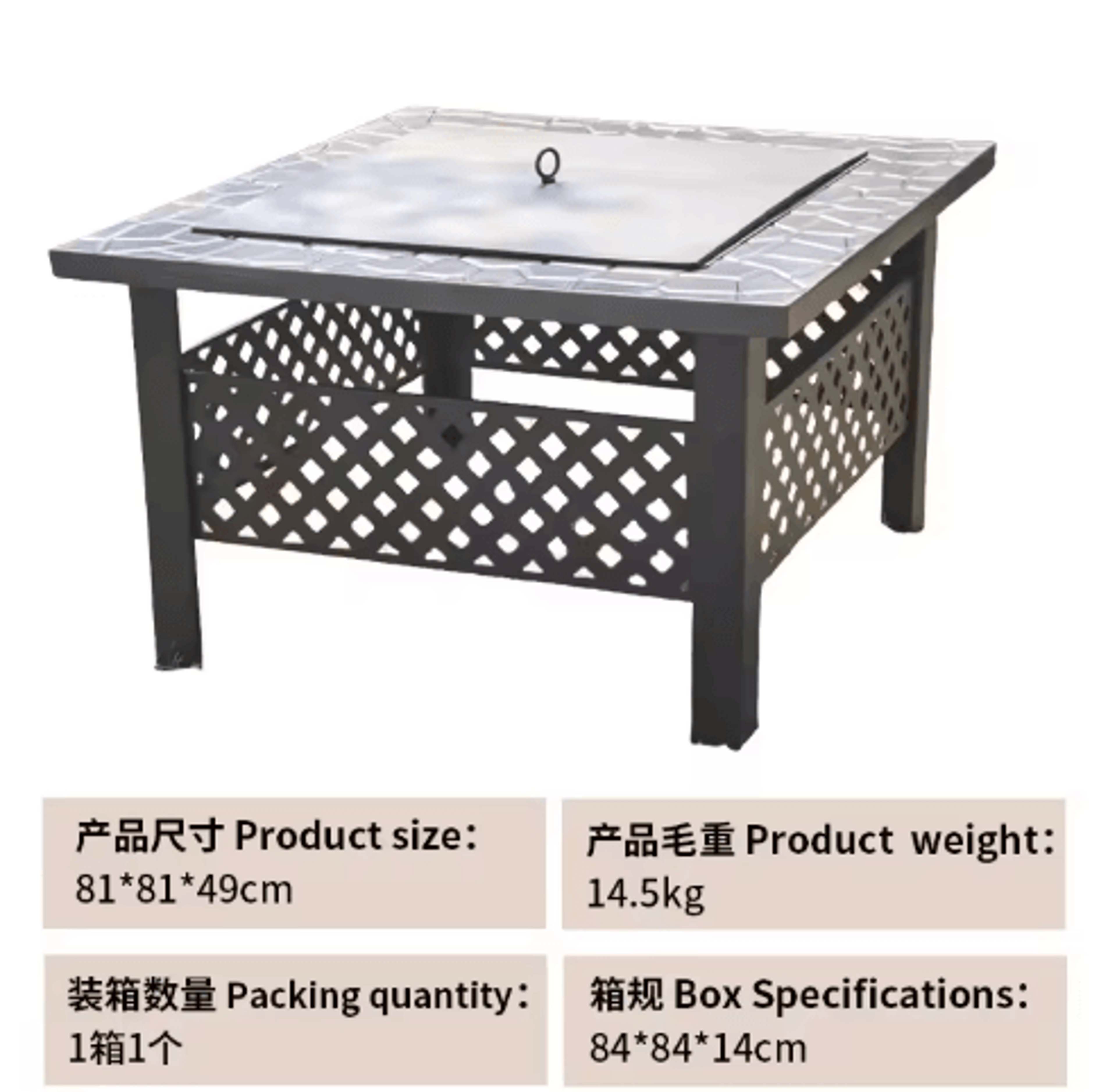 Outdoor Stove Grill Set Tea Brewing And Barbecue Heating Table With Grill Rack 9