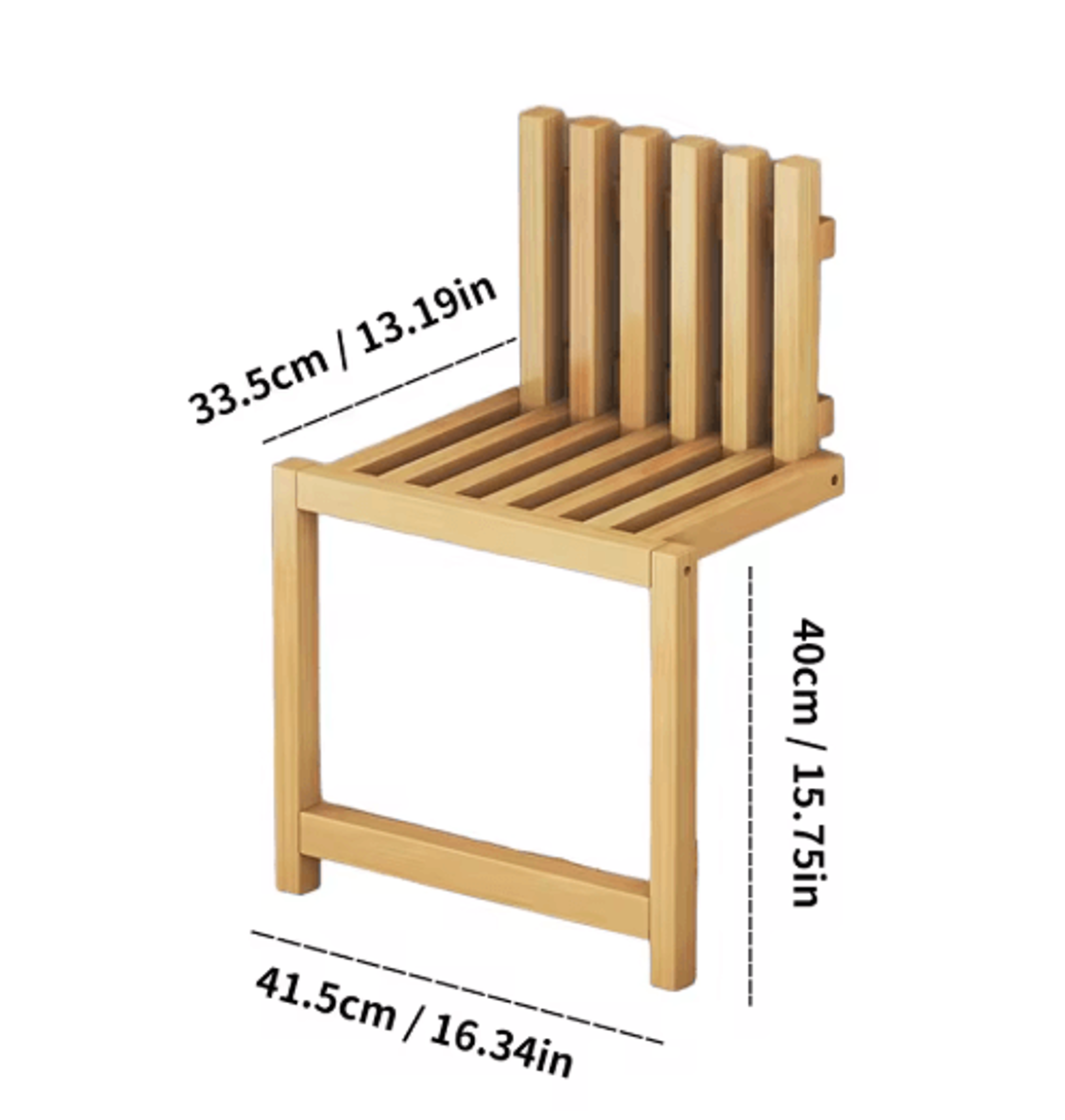 Foldable Bamboo Shoe Stool Wall Mounted Waterproof Shower Seat For Small Spaces 2