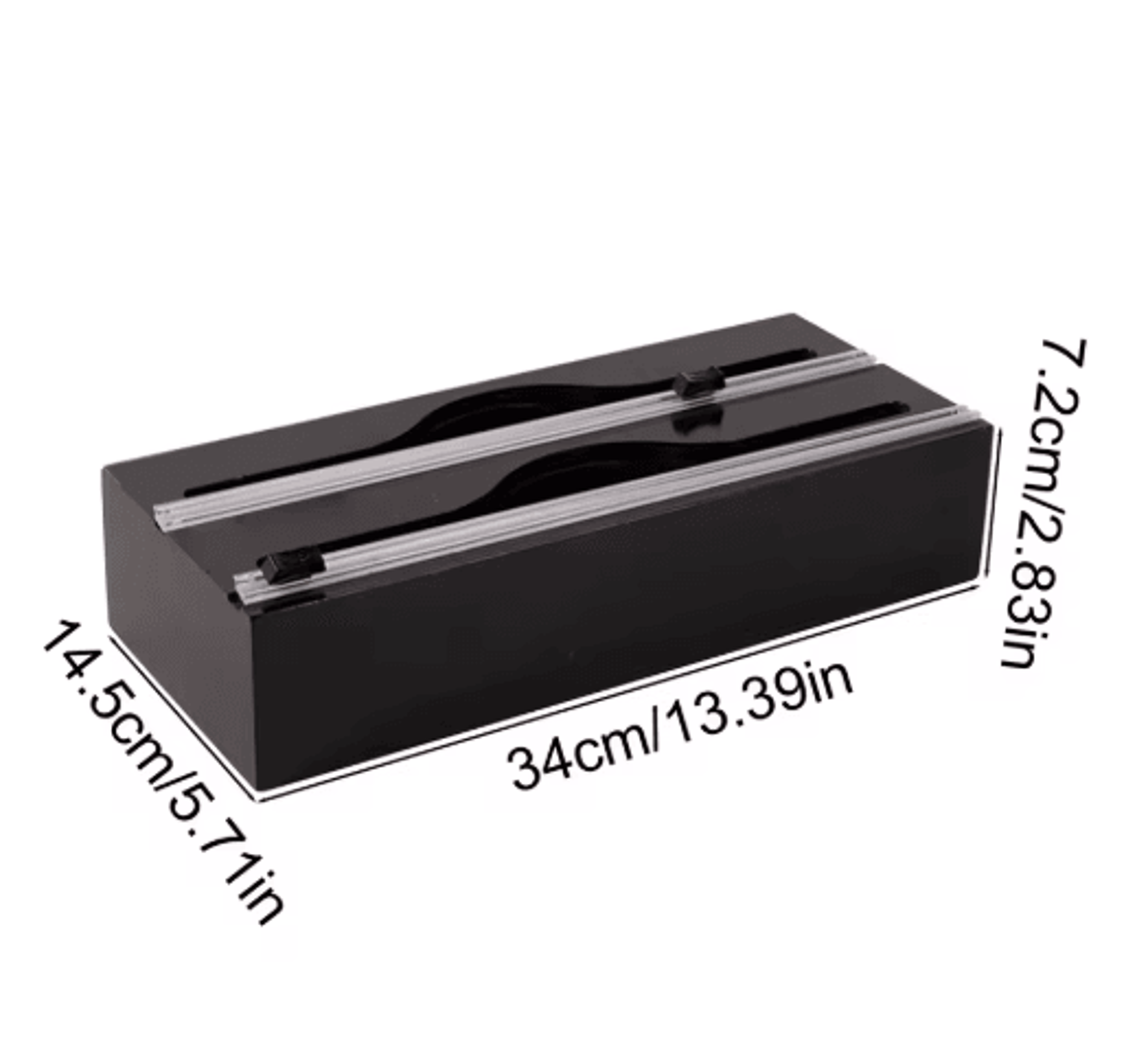 Bamboo Cling Film Tin Foil Cutter Box Kitchen Organizer With Built In Cutter 1 Pc 4