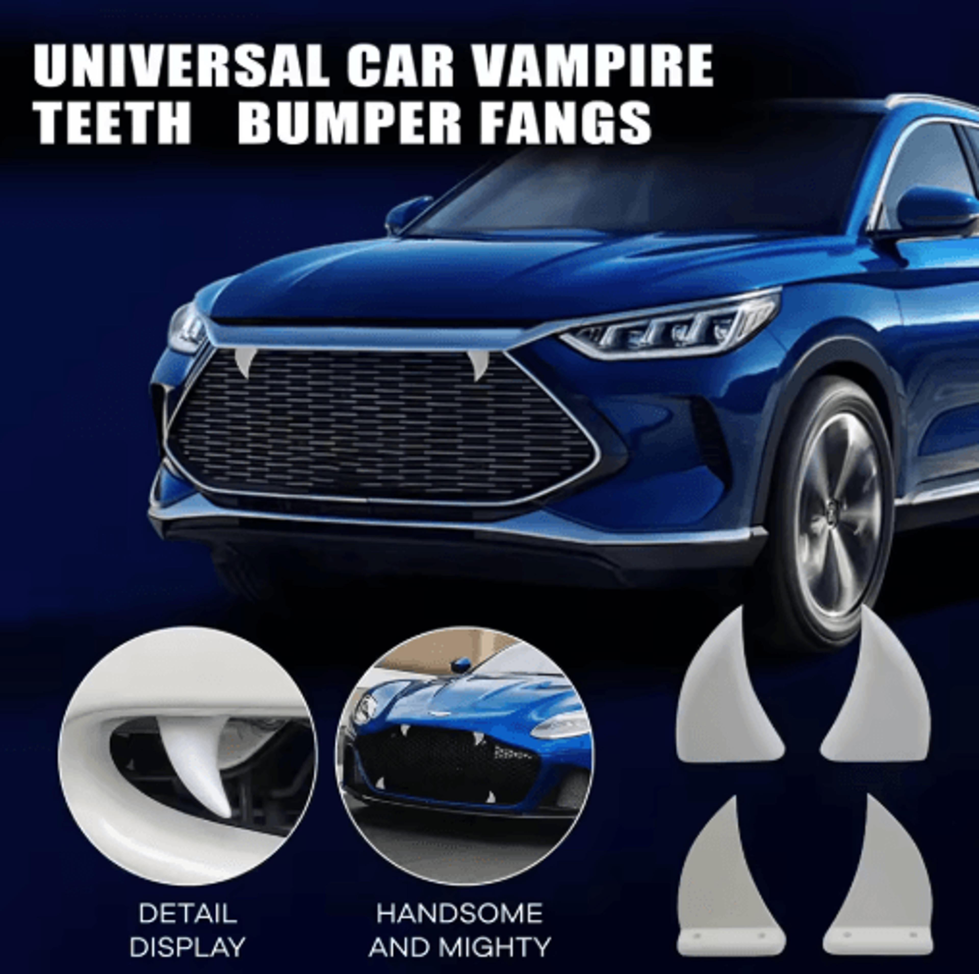 3D Printed Teeth Car Grille Decor Custom Front Grille Styling Accessory For Halloween And Auto Modi 2