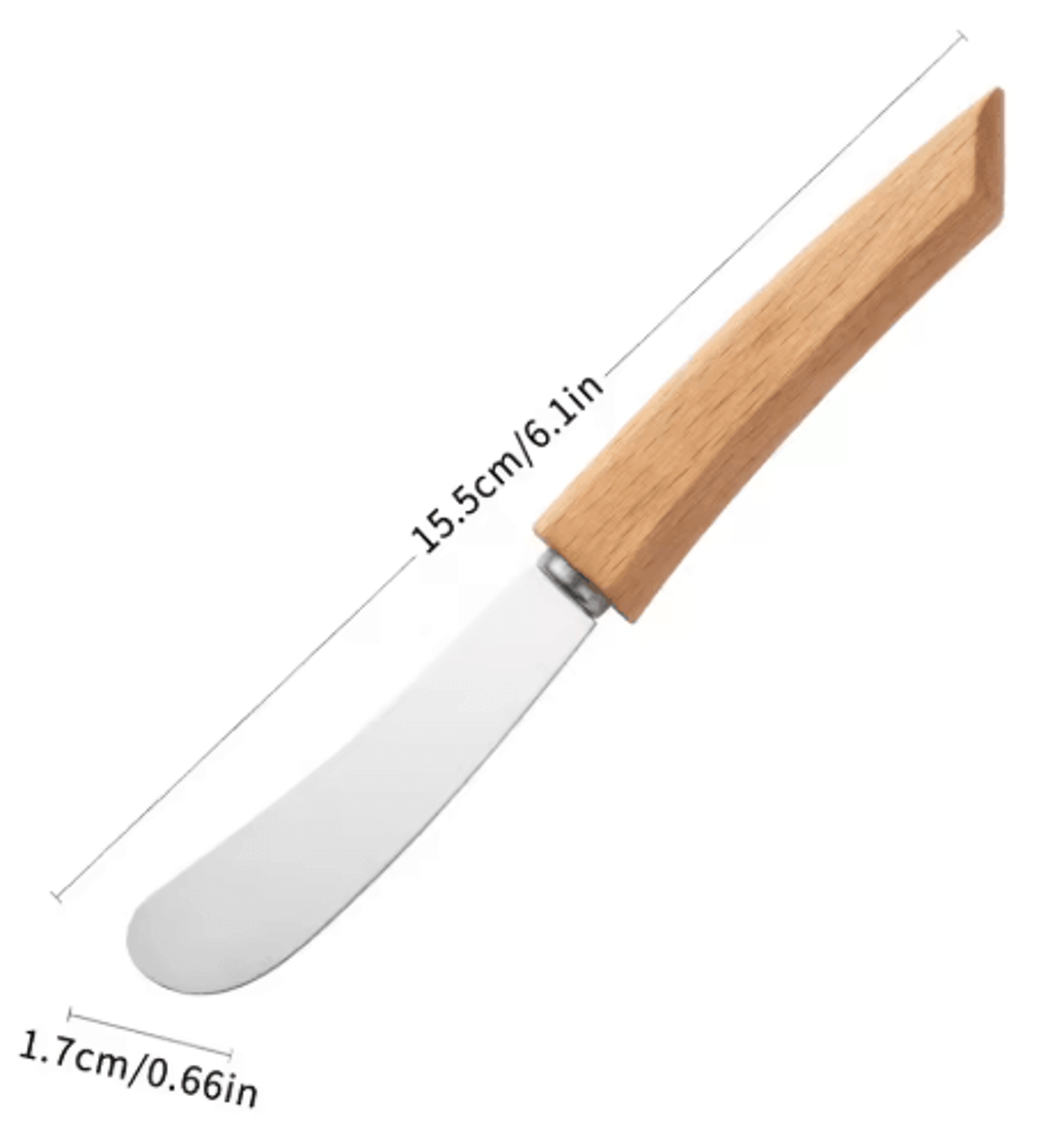 Stainless Steel Butter Knife Wooden Handle Bread And Jam Spreader 4