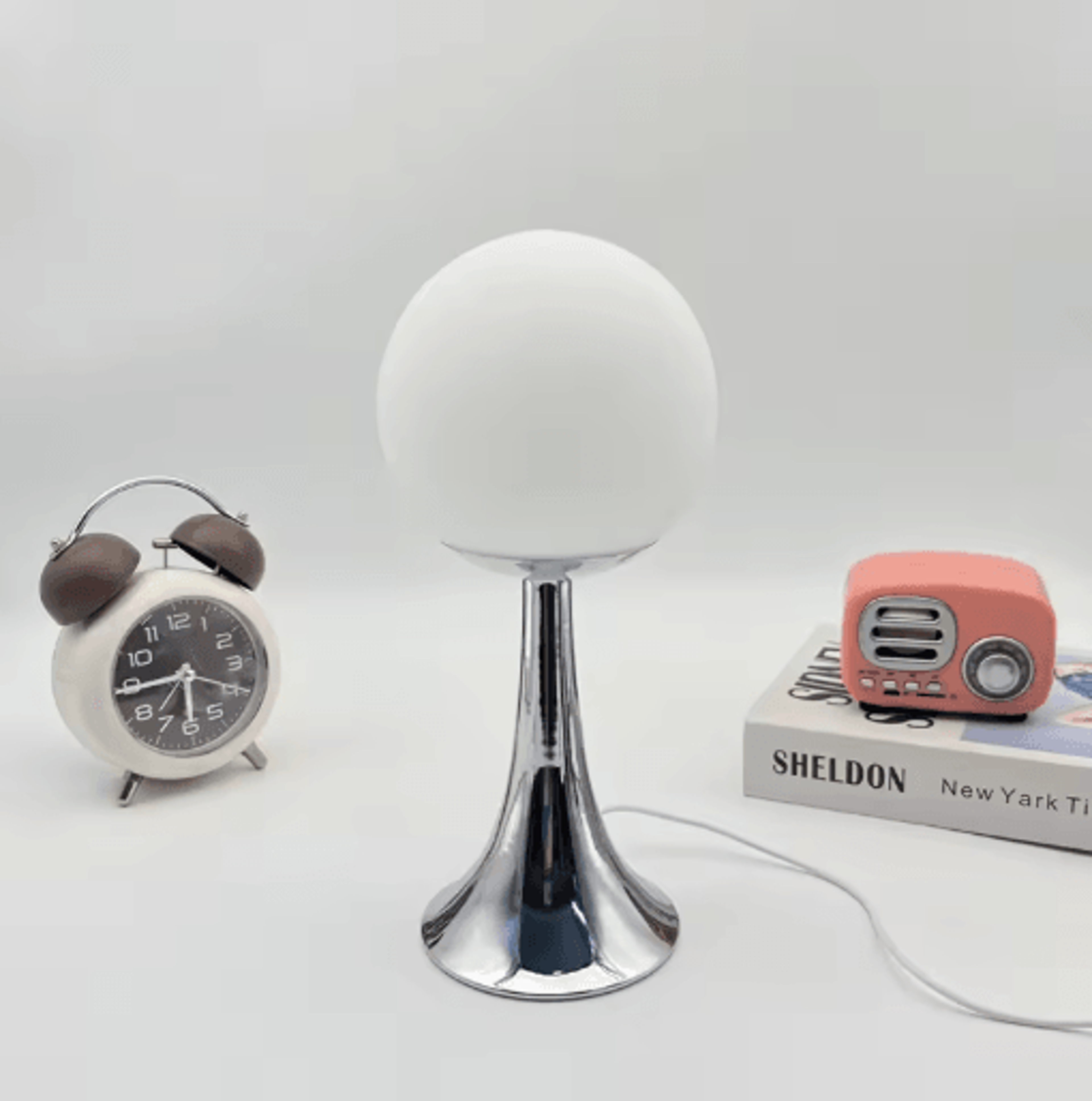 Glass Round Table Lamp Elegant Bedside And Desktop Night Light For Cozy Room Atmosphere 4