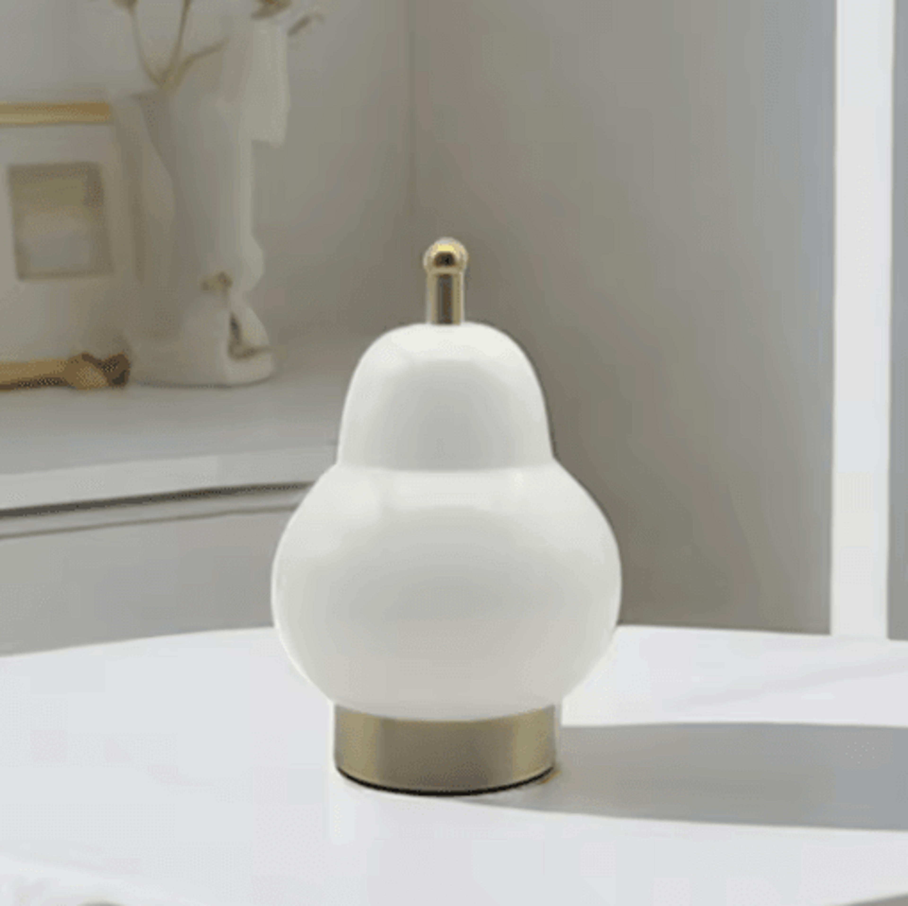 Cute PearShaped Night Light Touch Control 3 Color Adjustable USB Rechargeable Lamp 1
