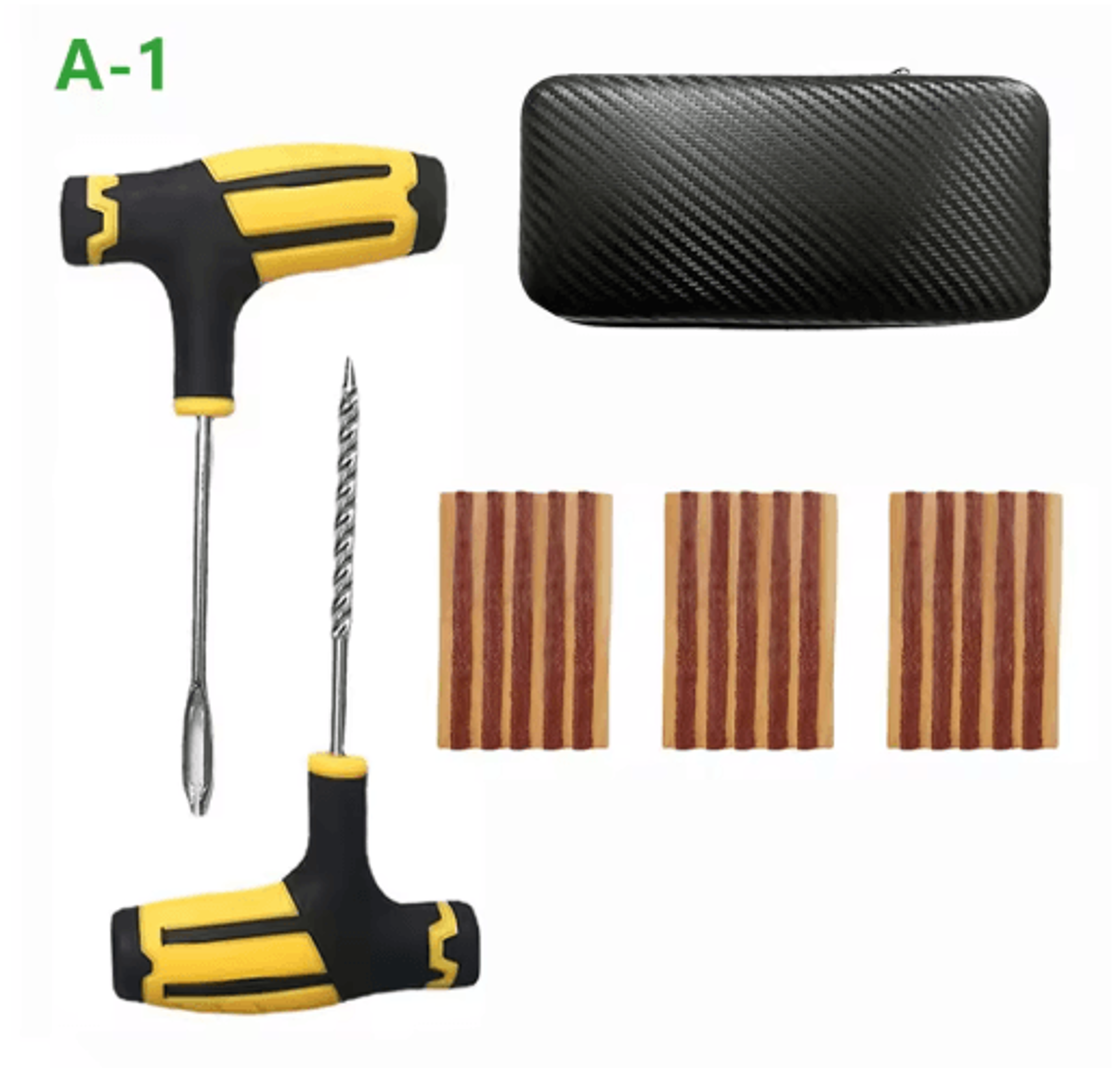 Car Tire Repair Kit With Studding Tool  Rubber Strips  GlueFree Puncture Plug Set 5