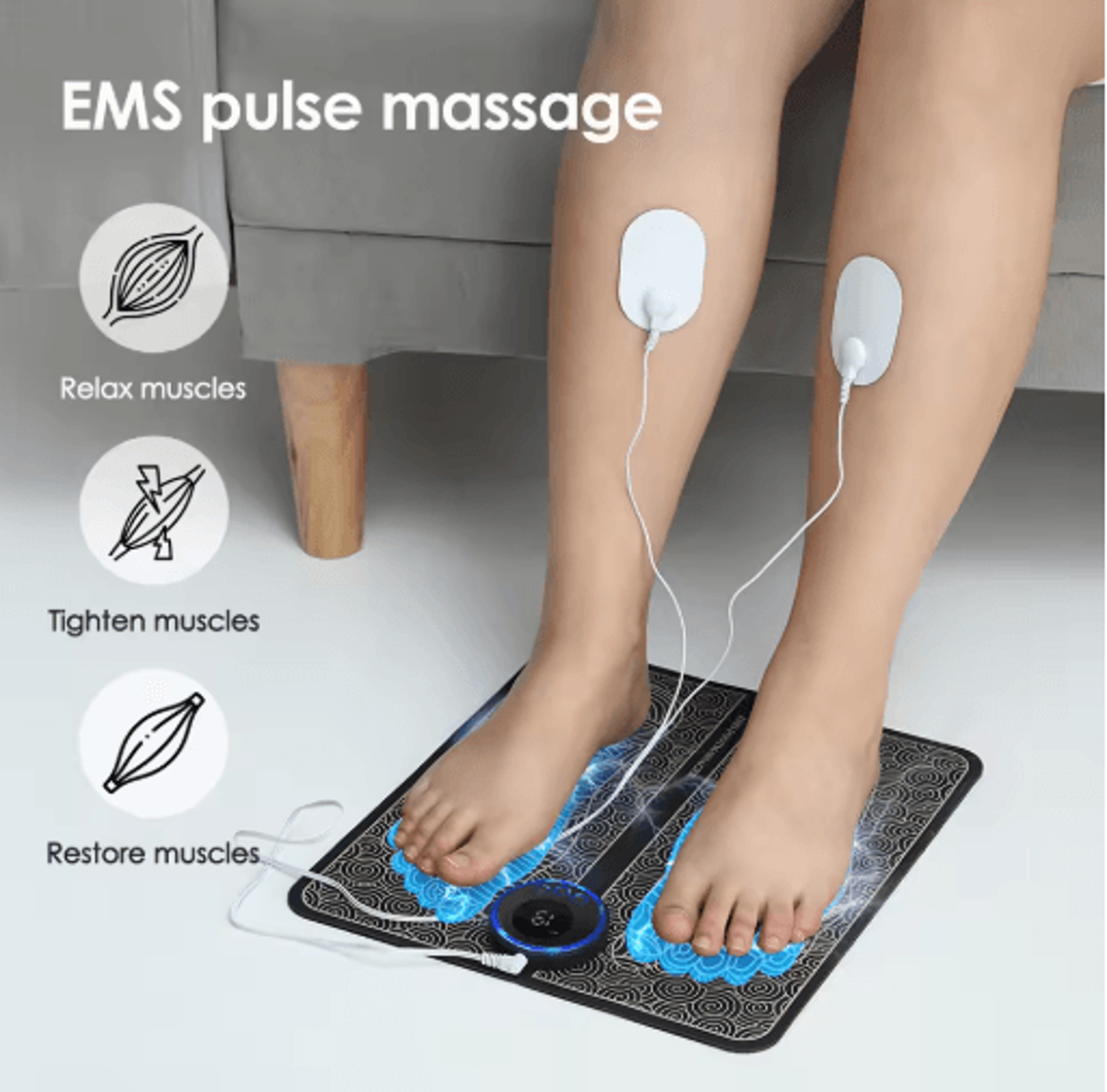 TENS Foot Massager Pad With Microcurrent  EMS Pulse Mat For Relaxation  Exercise 6
