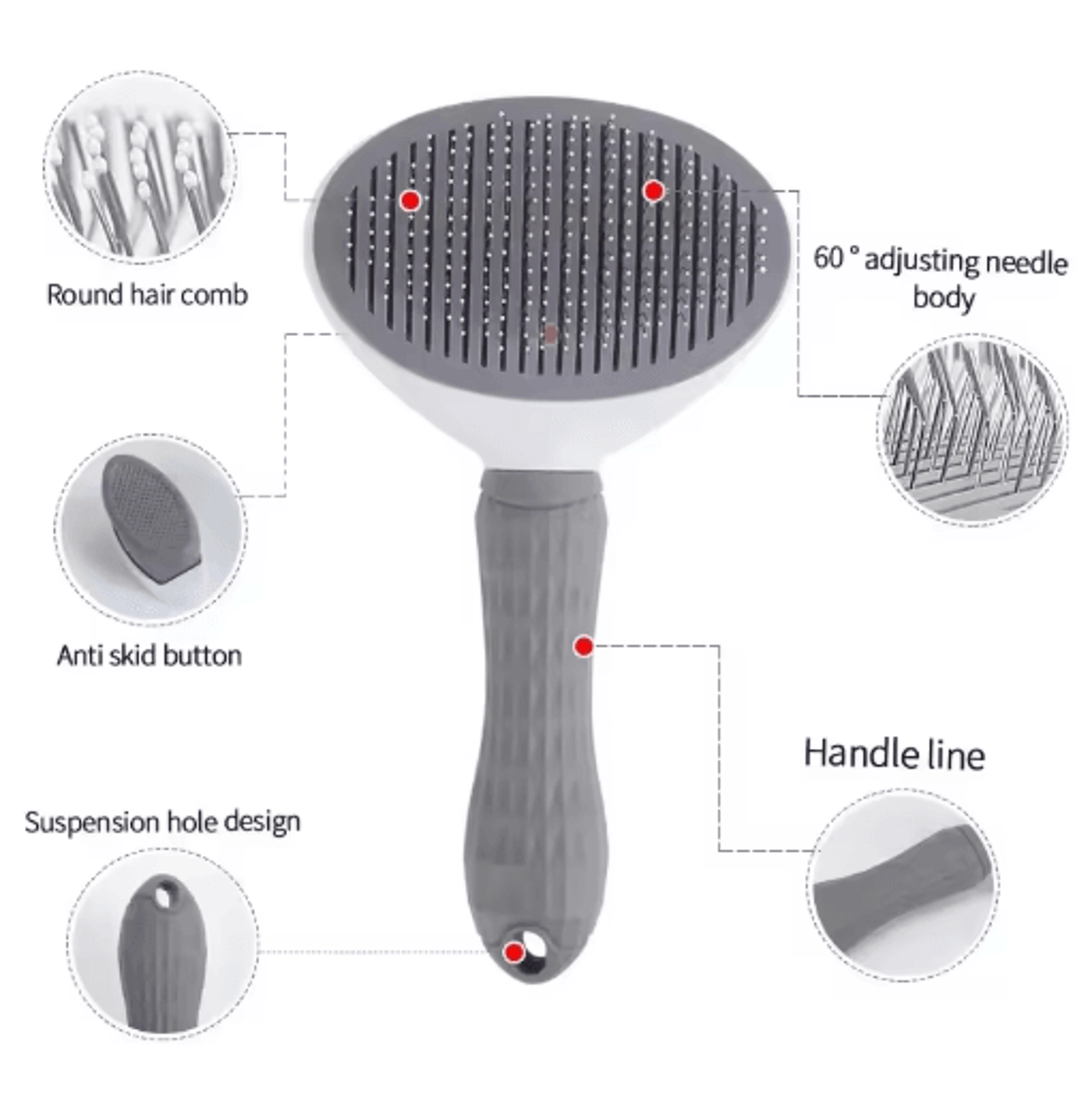 Self Cleaning Pet Hair Remover Brush Dematting Grooming Comb For Dogs And Cats 5