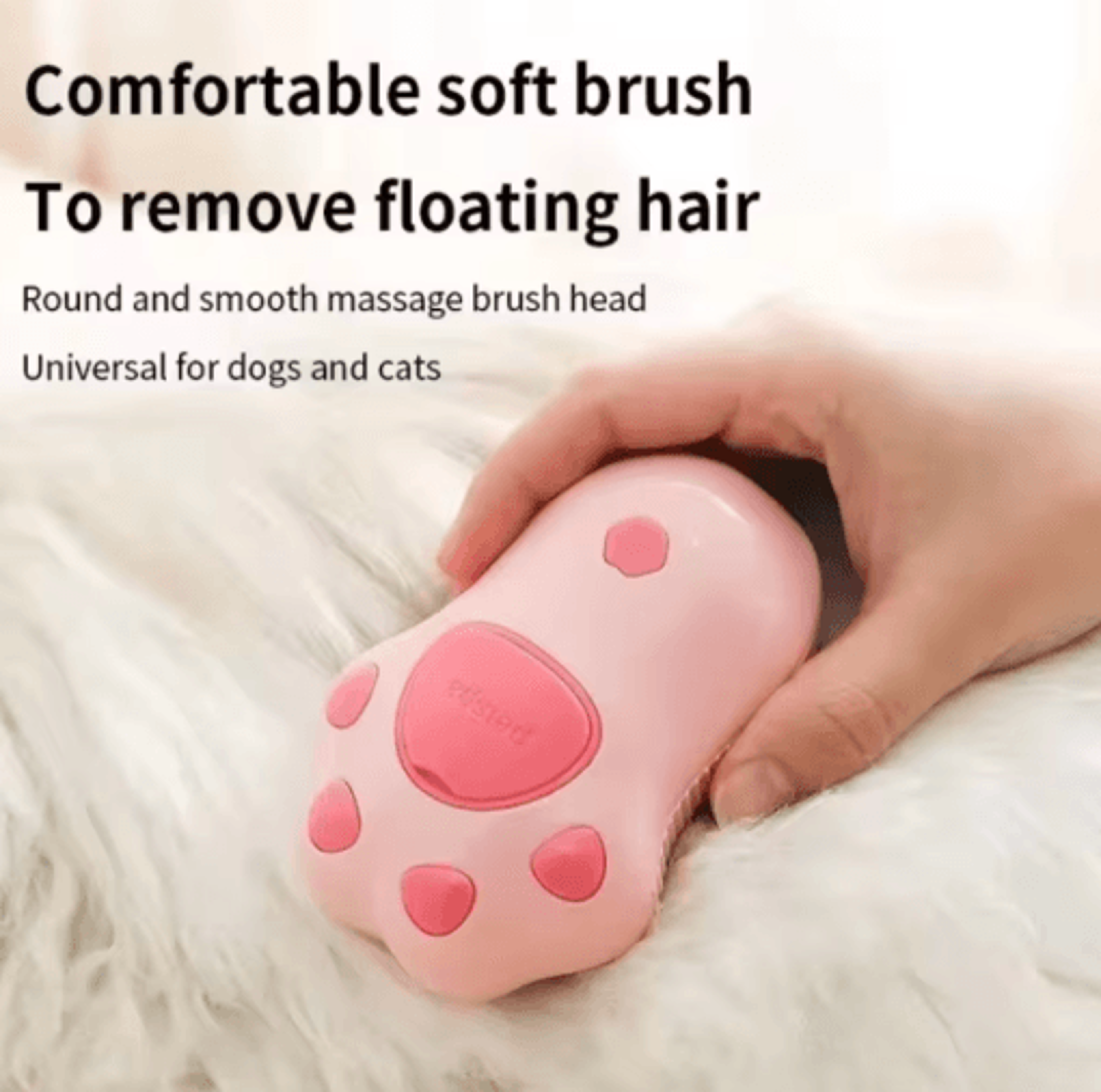Cute Pink Silicone Pet Steam Massage Brush Floating Hair Bath And Grooming Comb 8