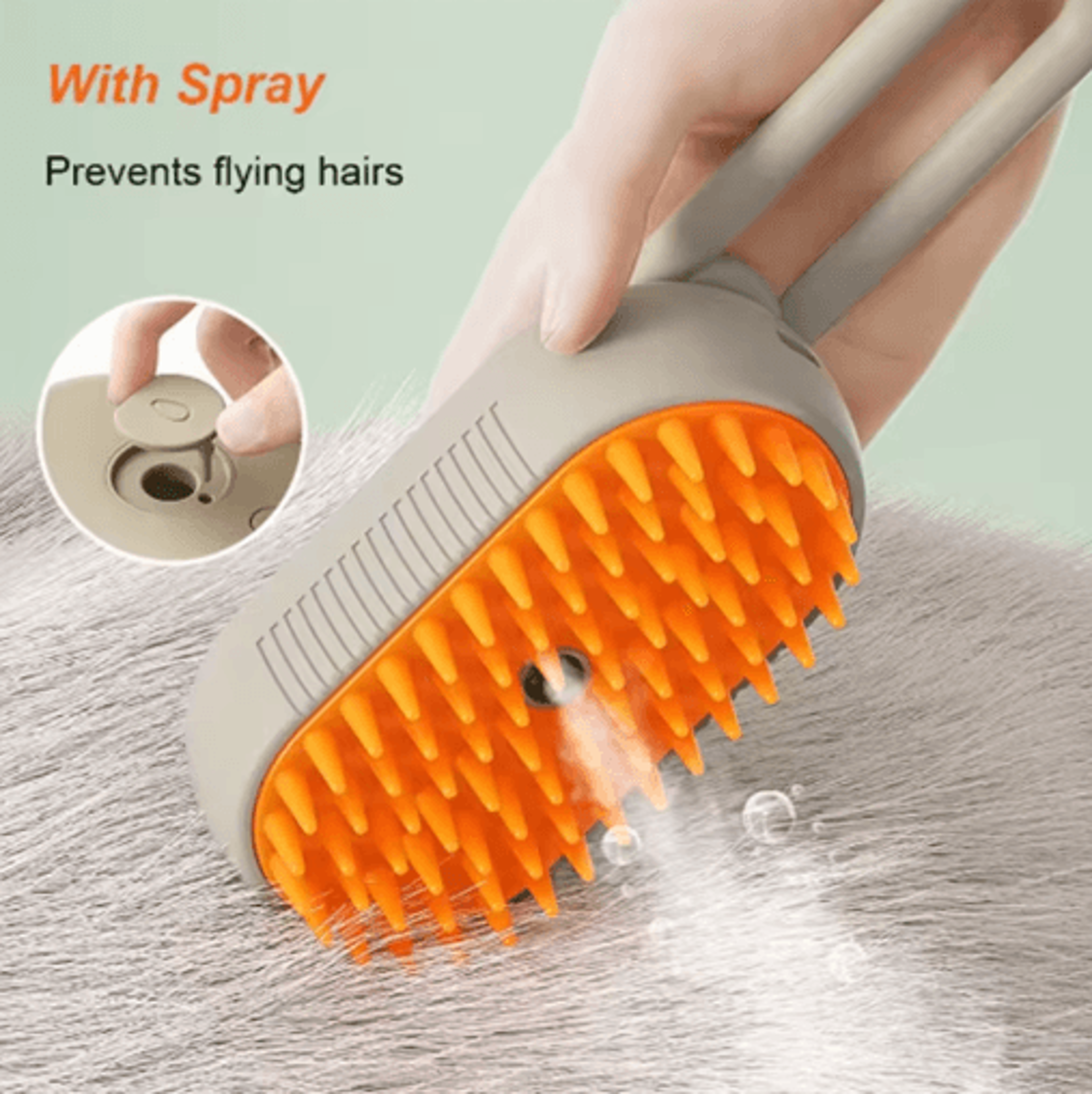 Cat Pet Steam Spray Massage Brush One Button Folding Grooming Comb With Floating Hair Design 5