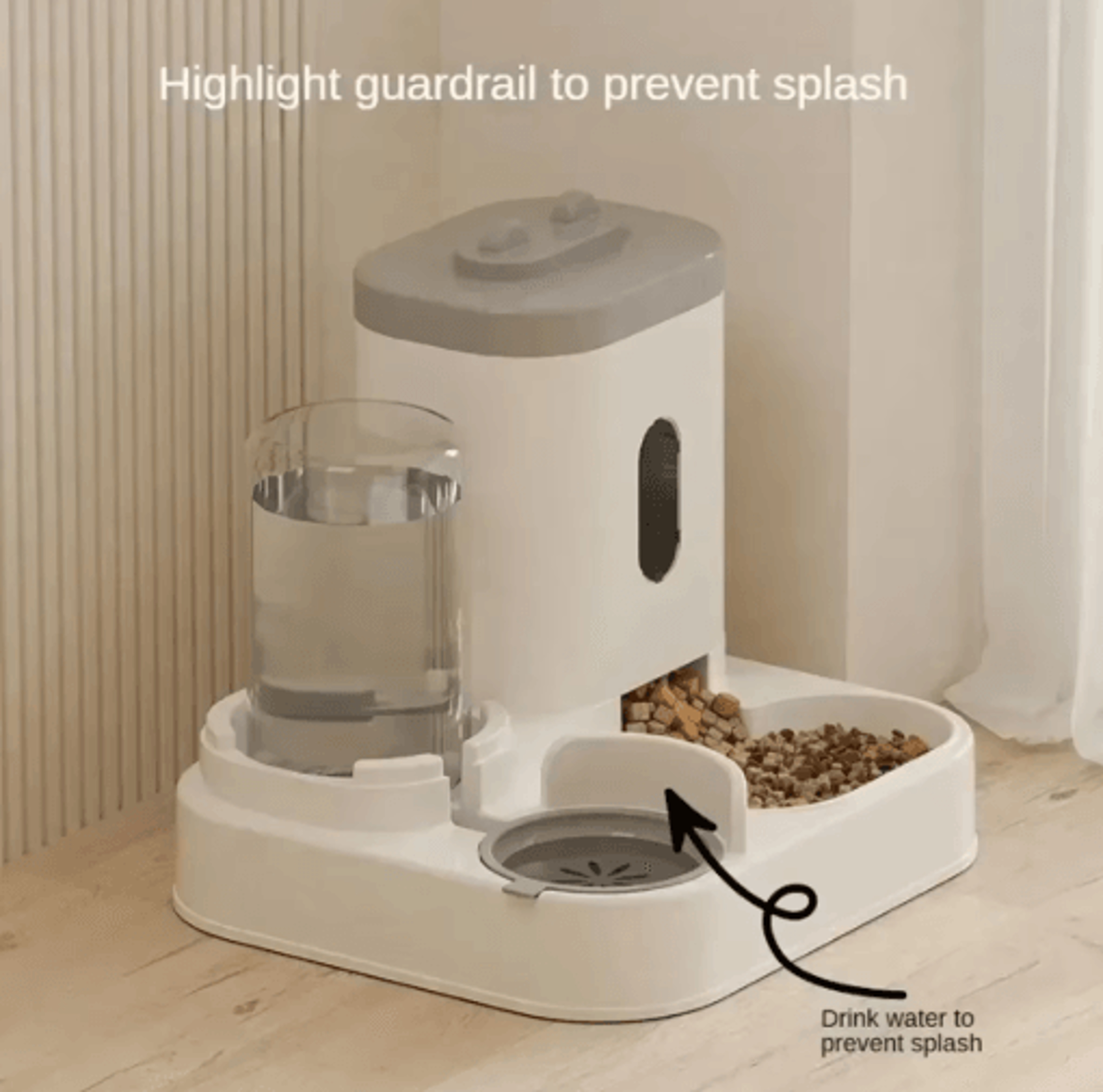 Automatic Dog  Cat Feeder With Water Fountain  Large Capacity Pet Food Dispenser 8
