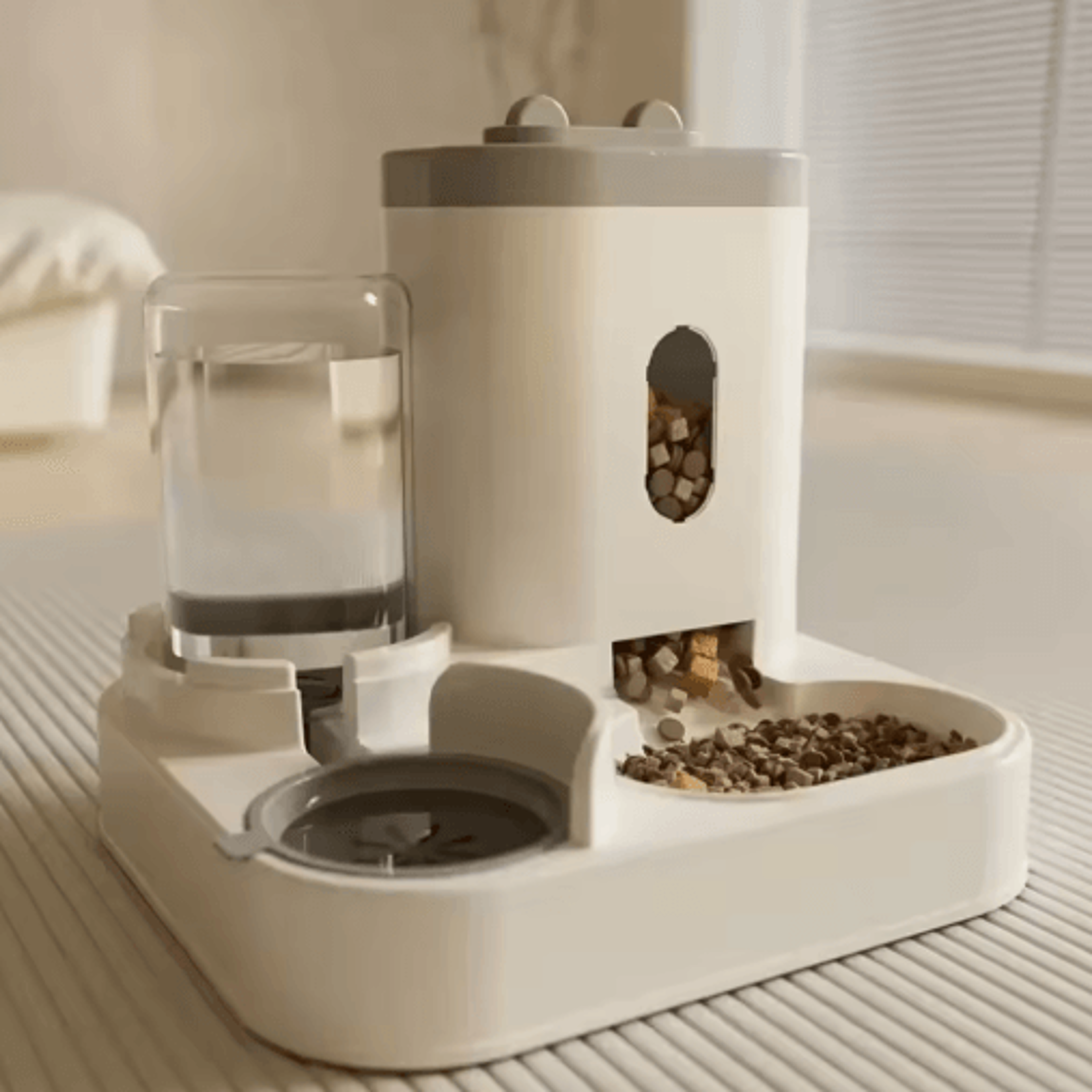 Automatic Dog  Cat Feeder With Water Fountain  Large Capacity Pet Food Dispenser 0