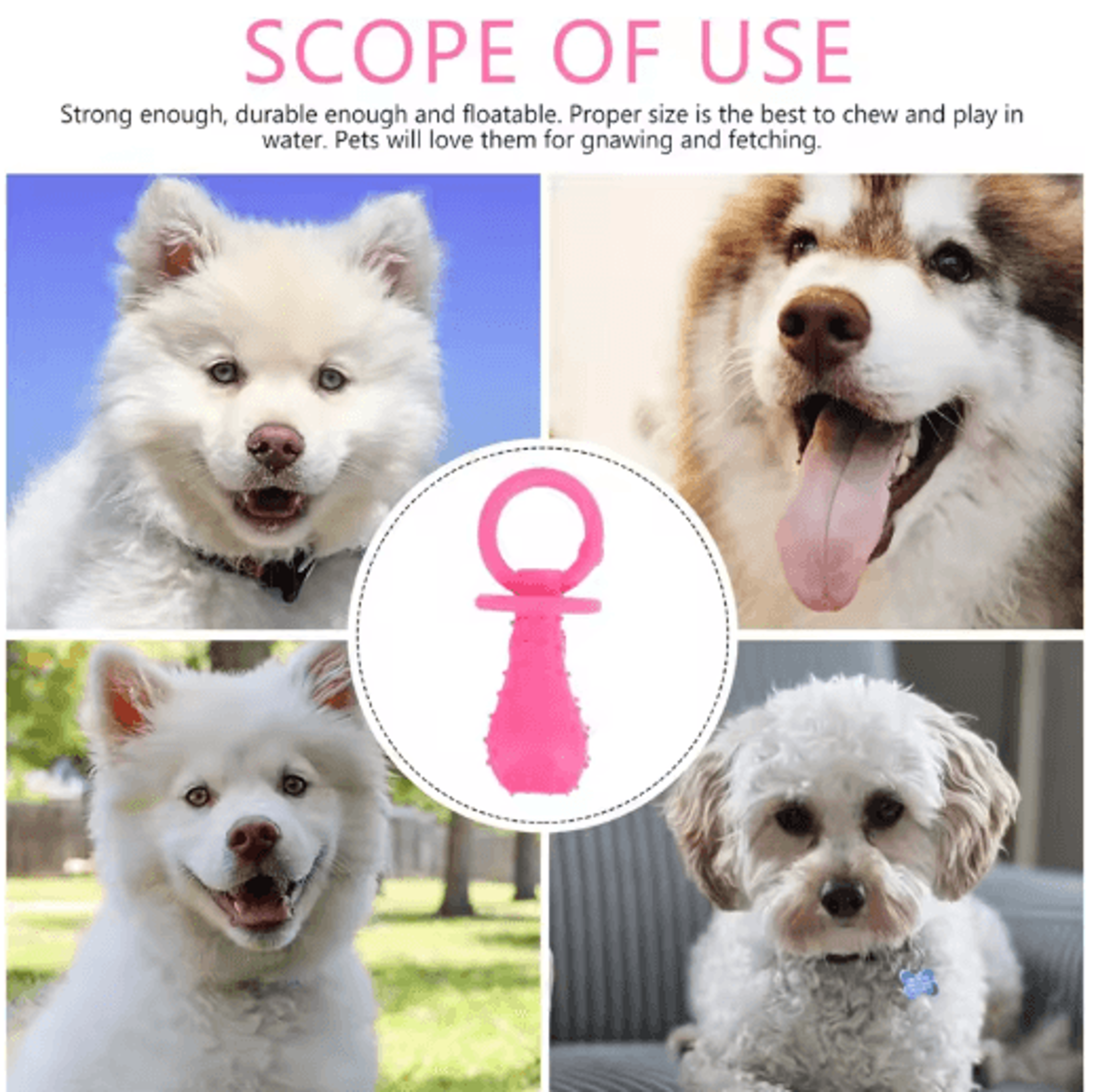 Pet Rubber Pacifier Chew Toy  Interactive Soother  ToothCleaning Toy For Dogs  Cats 6