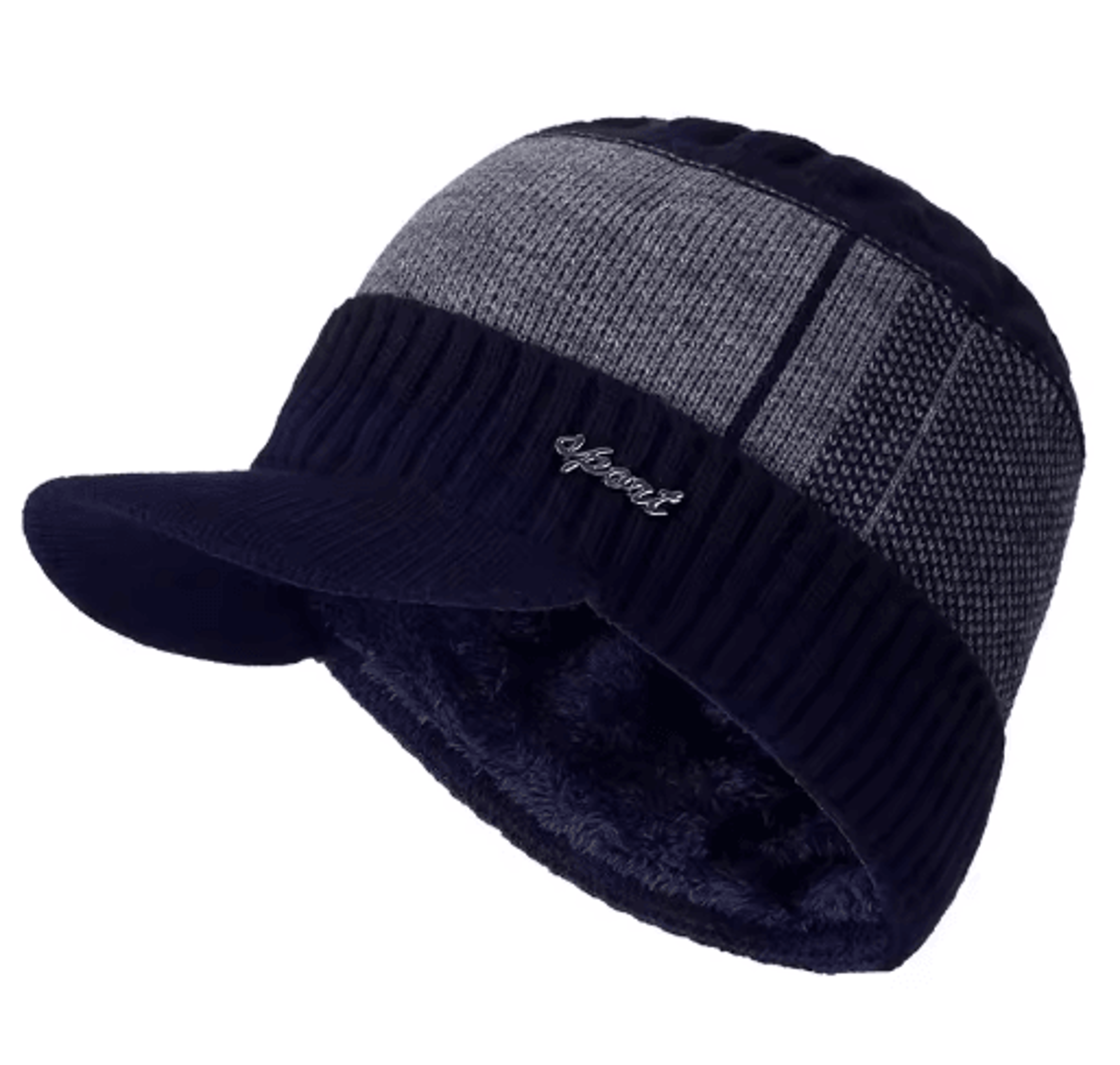 Unisex FurLined Winter Beanie With Brim  Thick Knit Warm Hat For Men  Women 6