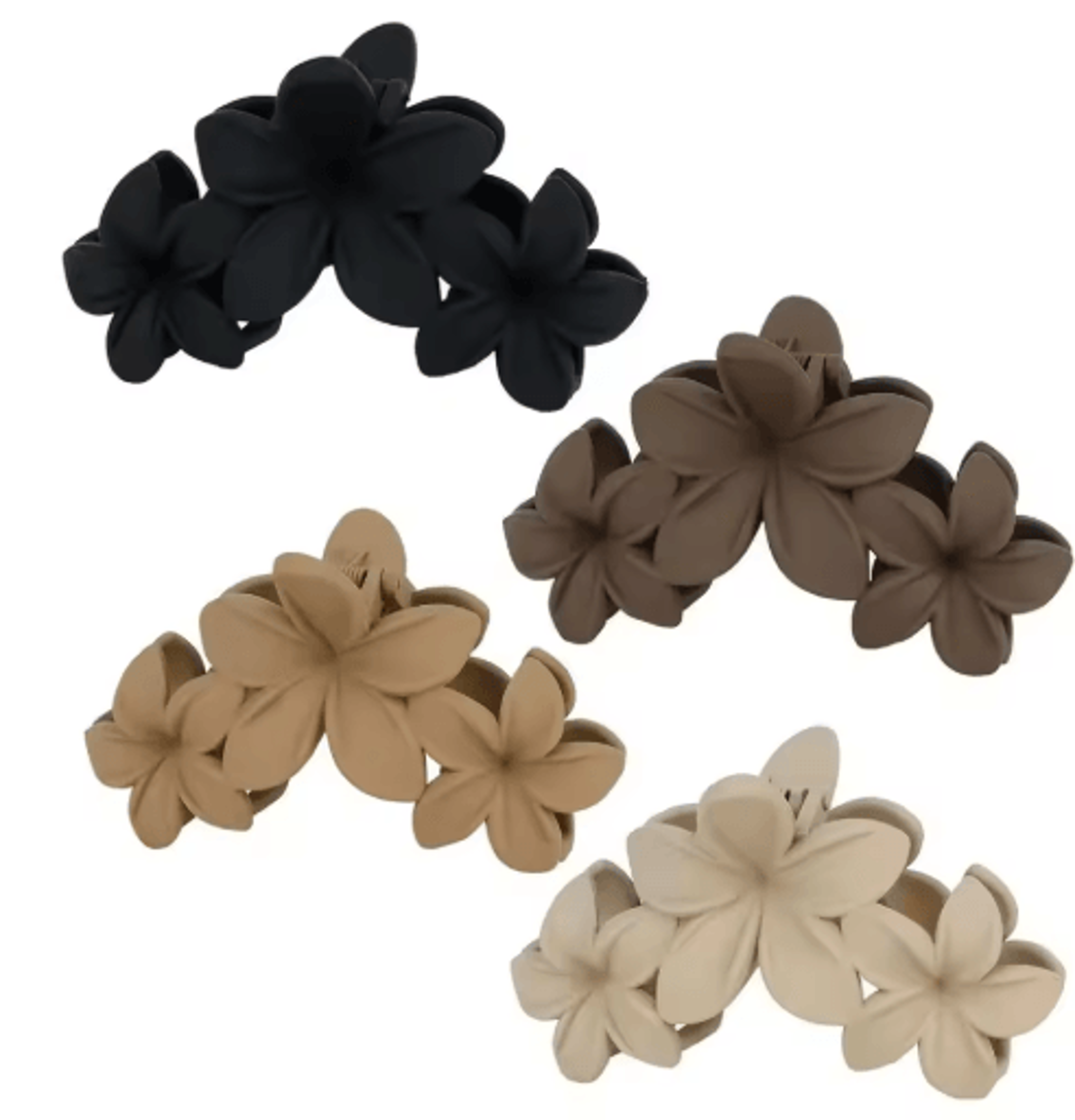 Vintage Flower Shark Hair Clip  Frosted Grab Clip Hair Accessory For Women 2