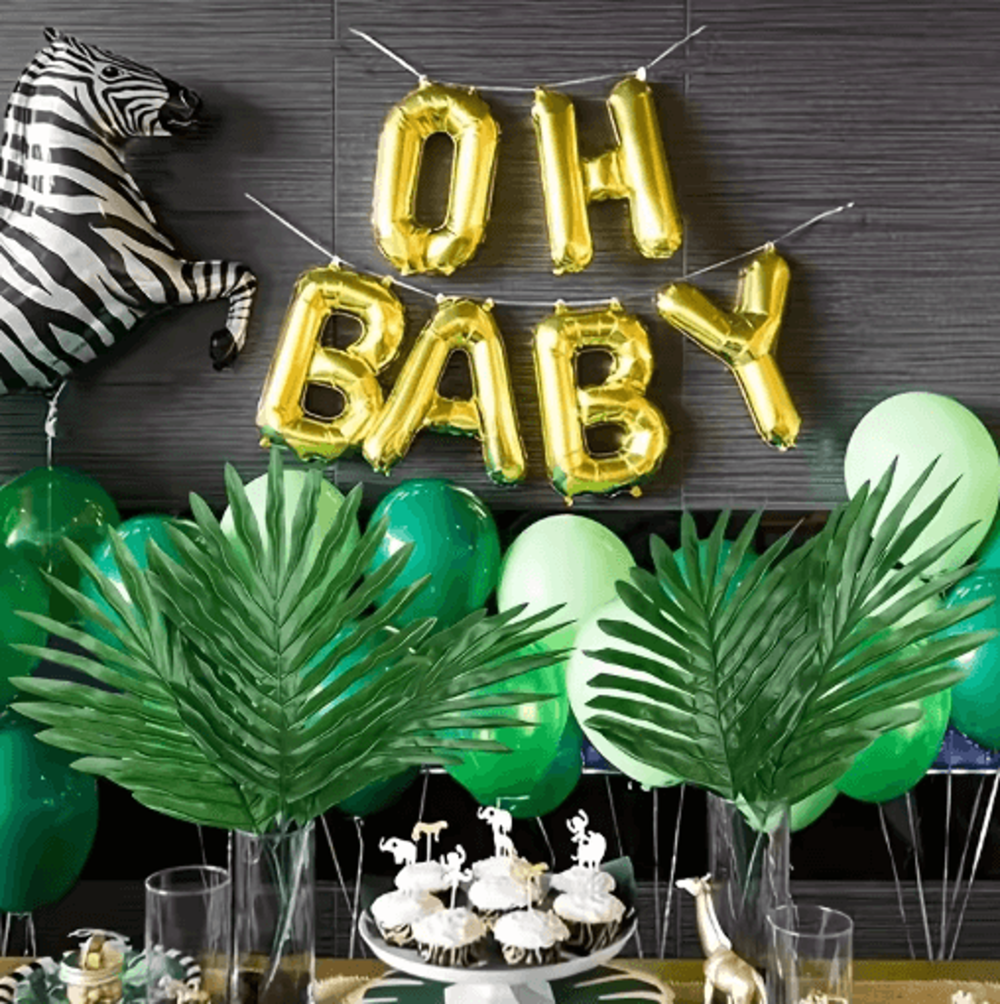 Artificial Tropical Palm Leaves With Stems  Plastic Greenery For Home Garden  Event Decor 0