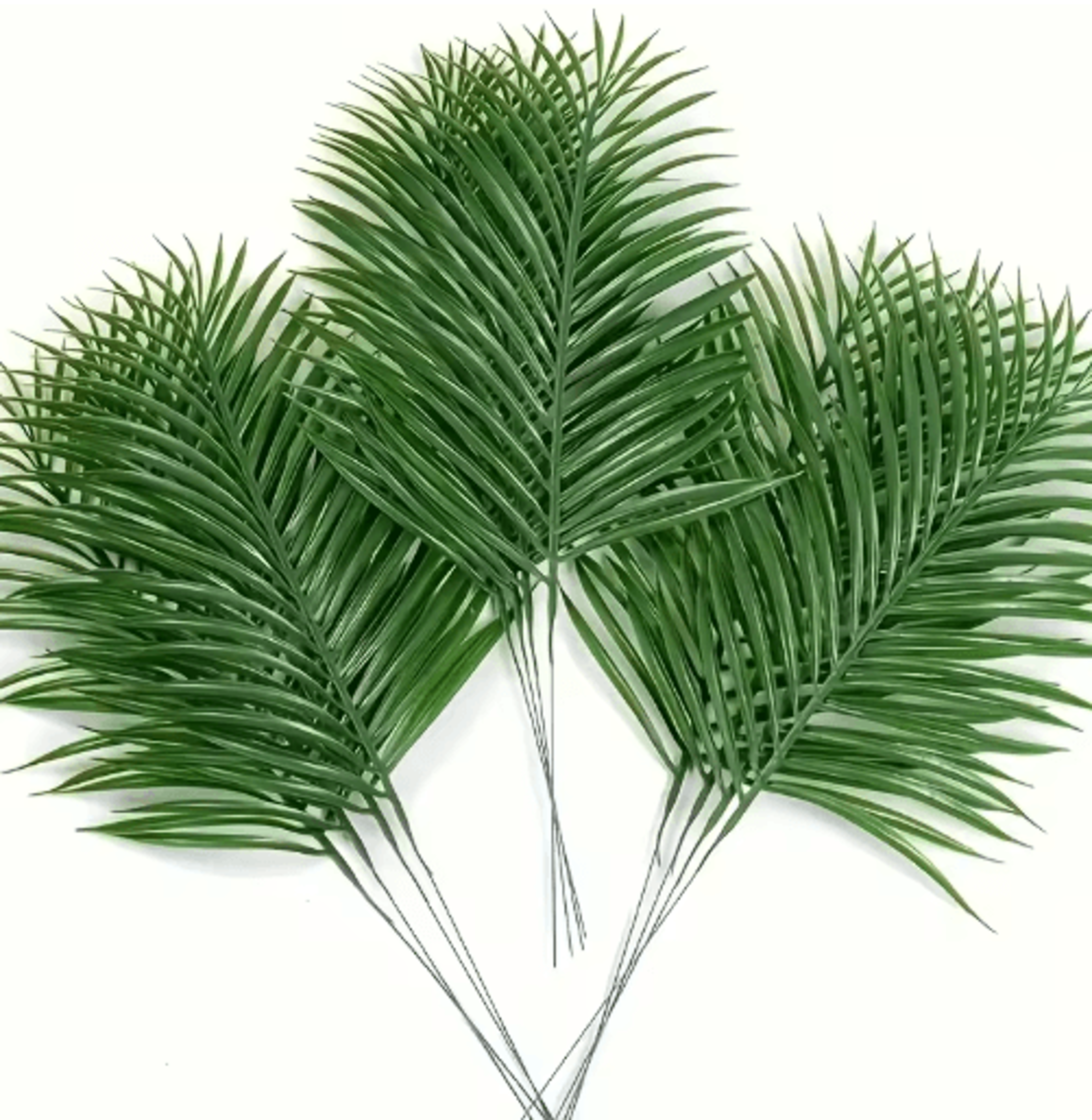 Artificial Tropical Palm Leaves With Stems  Plastic Greenery For Home Garden  Event Decor 7