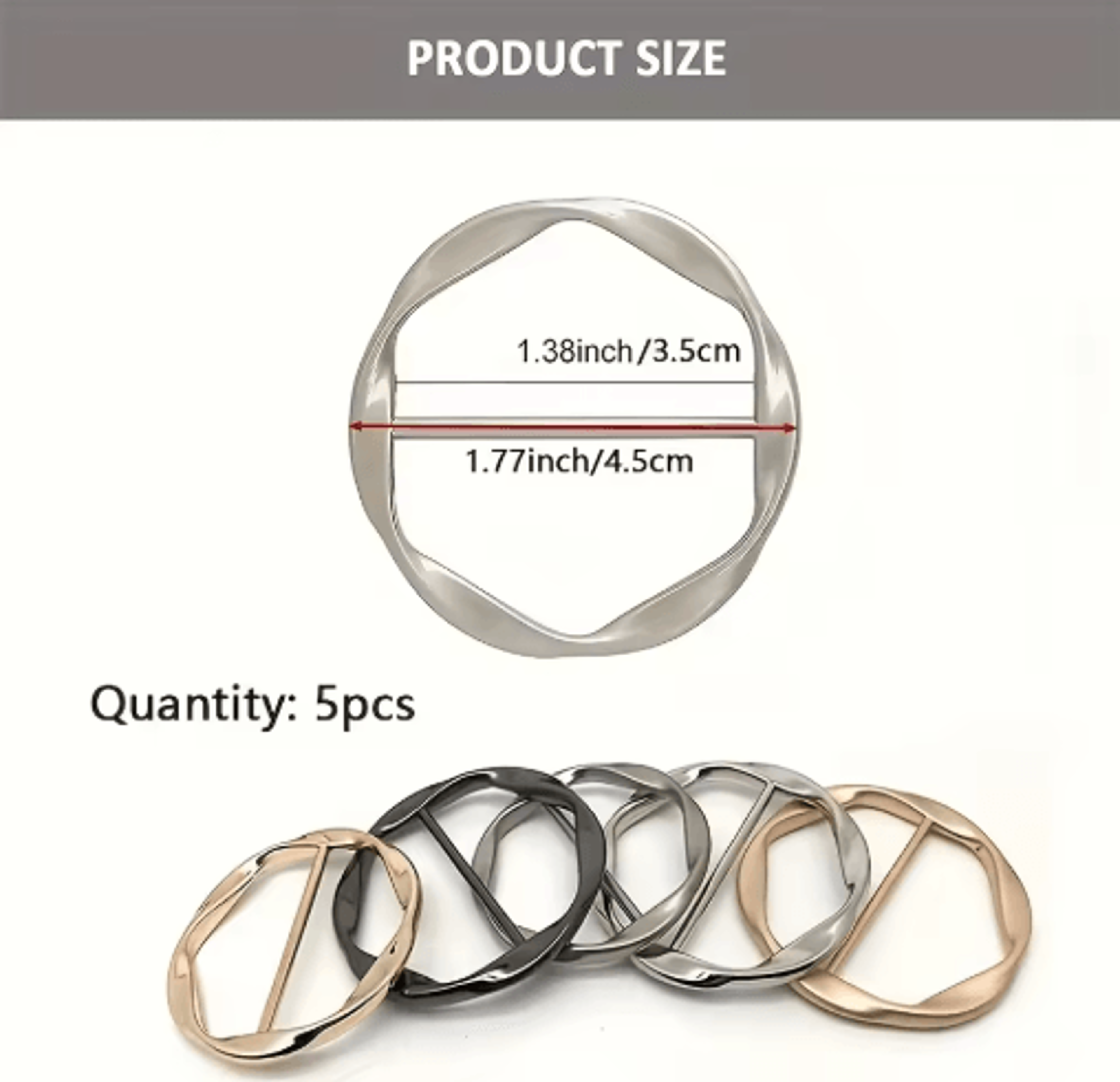 Adjustable Shirt Ring  Scarf Buckle Set 5Pack  Multipurpose Fashion Belt Accessories 2