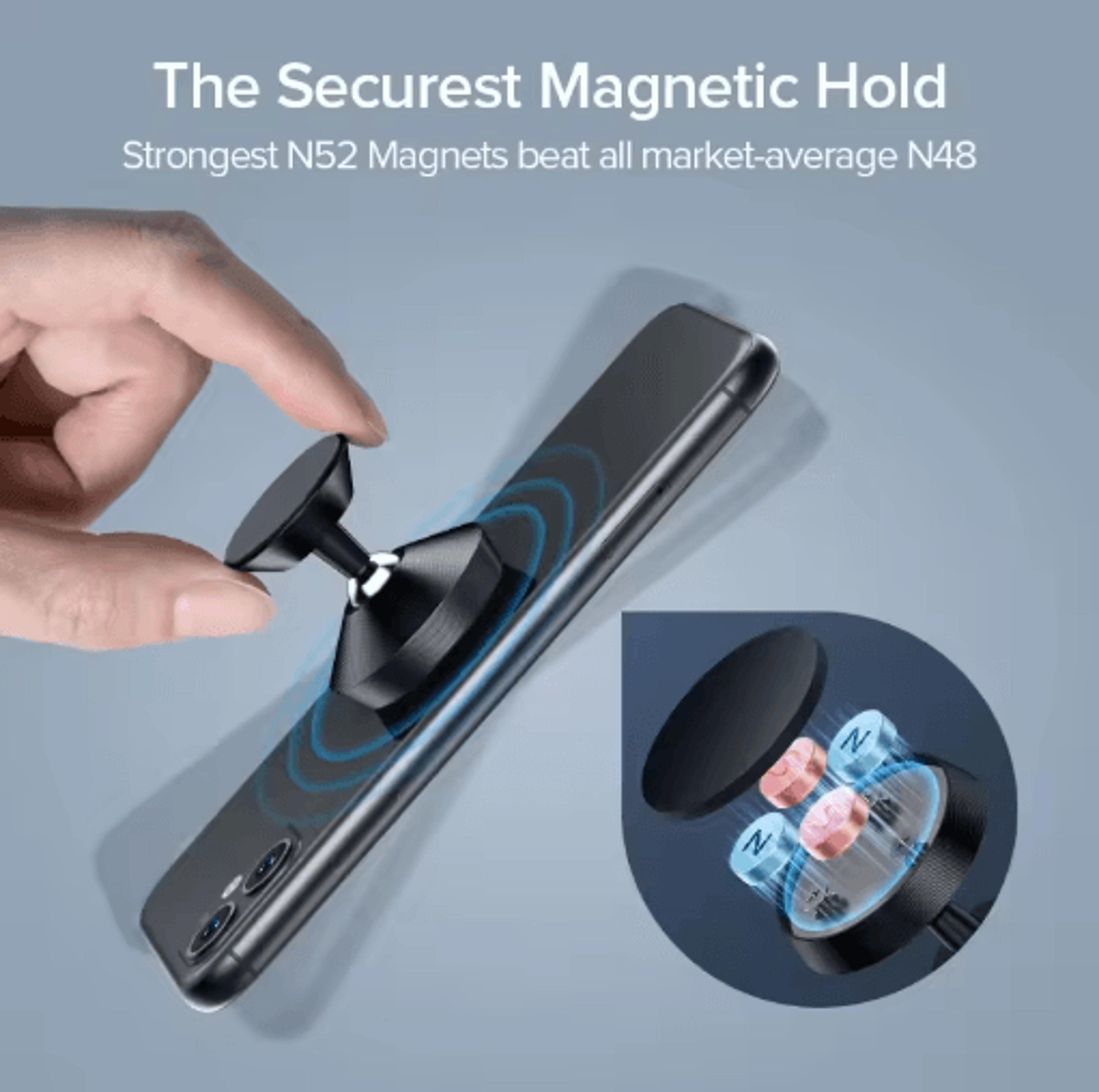 360 Magnetic Car Phone Holder  Universal Rotation Mount For Secure Driving 8