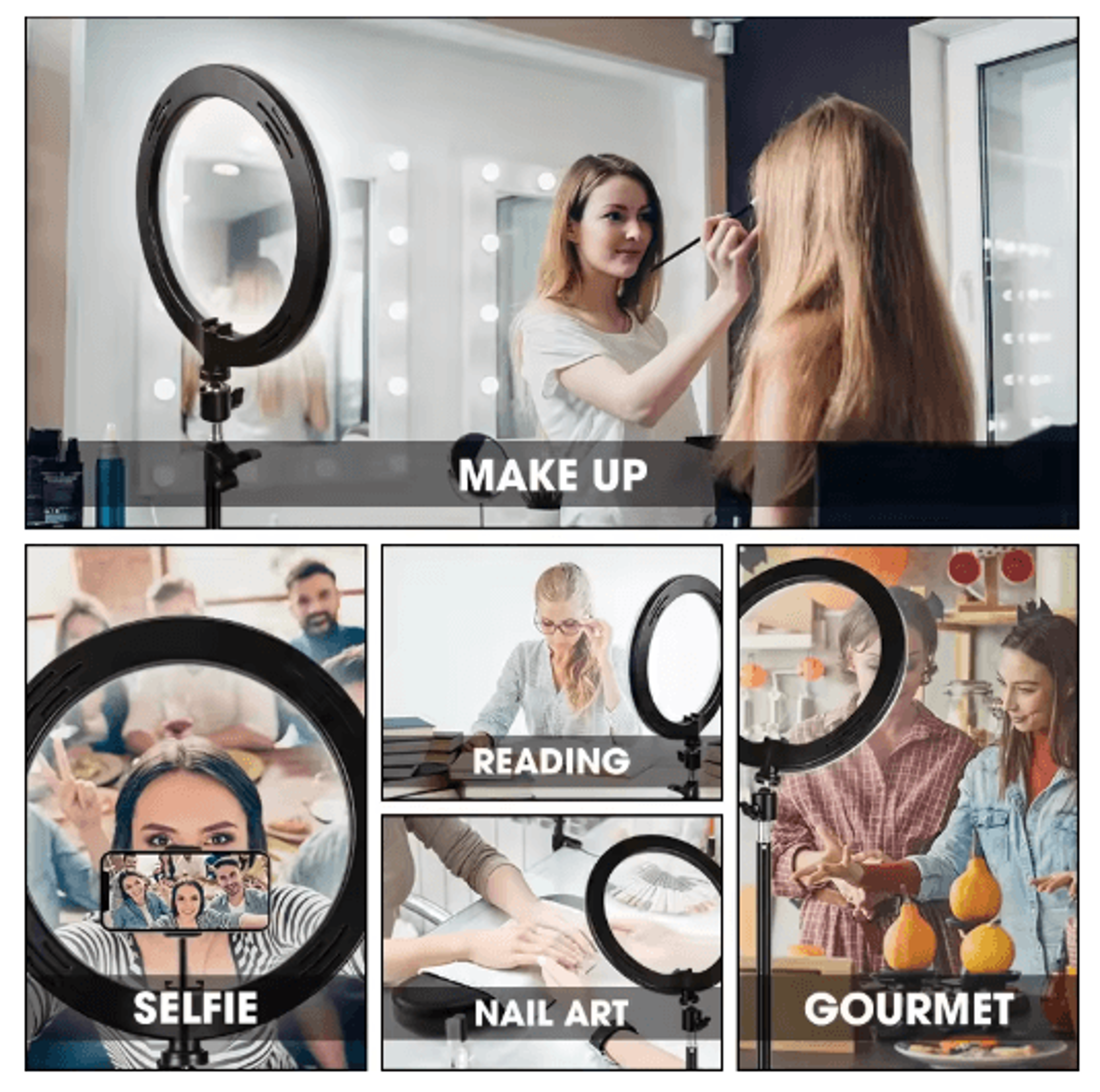 LED Selfie Ring Light With Phone Holder Portable Ring Lamp For Video Photography And YouTube 5