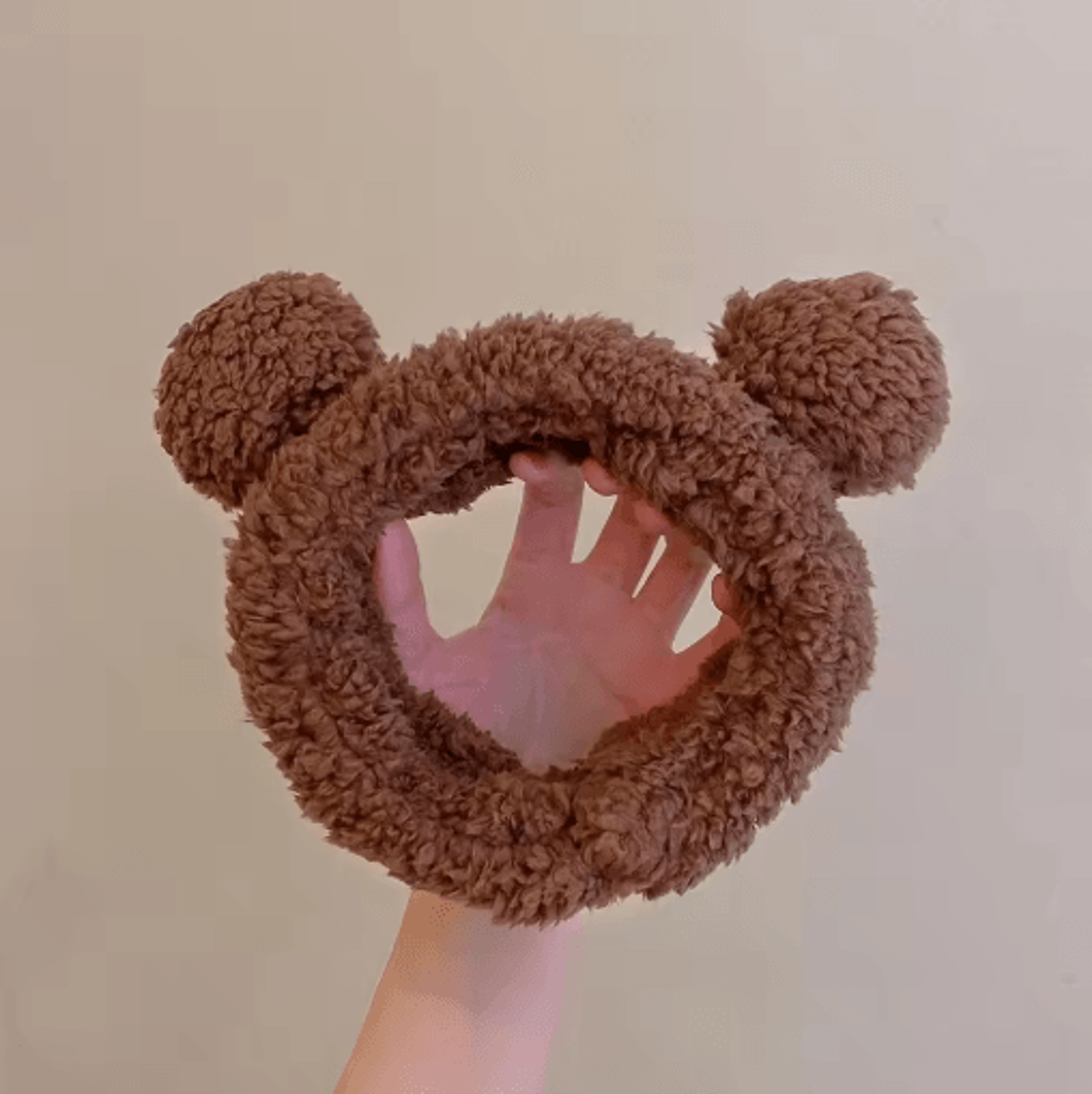 Cute Bear Plush Hair Band Anti Slip Makeup And Face Wash Headwear 3