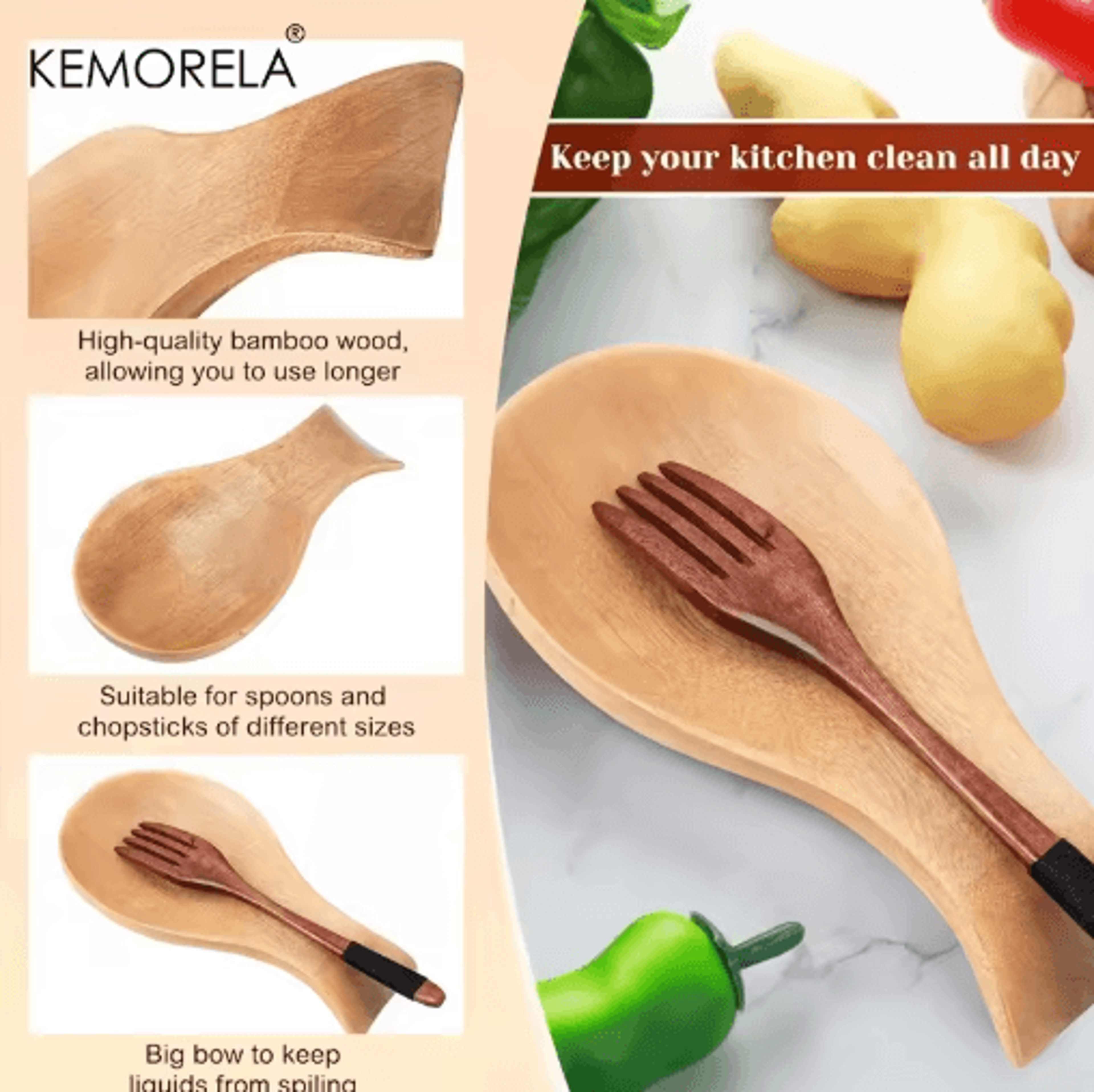 Acacia Wood Utensil Holder Elegant Countertop Organizer For Spoons Spatulas  Ladles 12 Piece Set 5