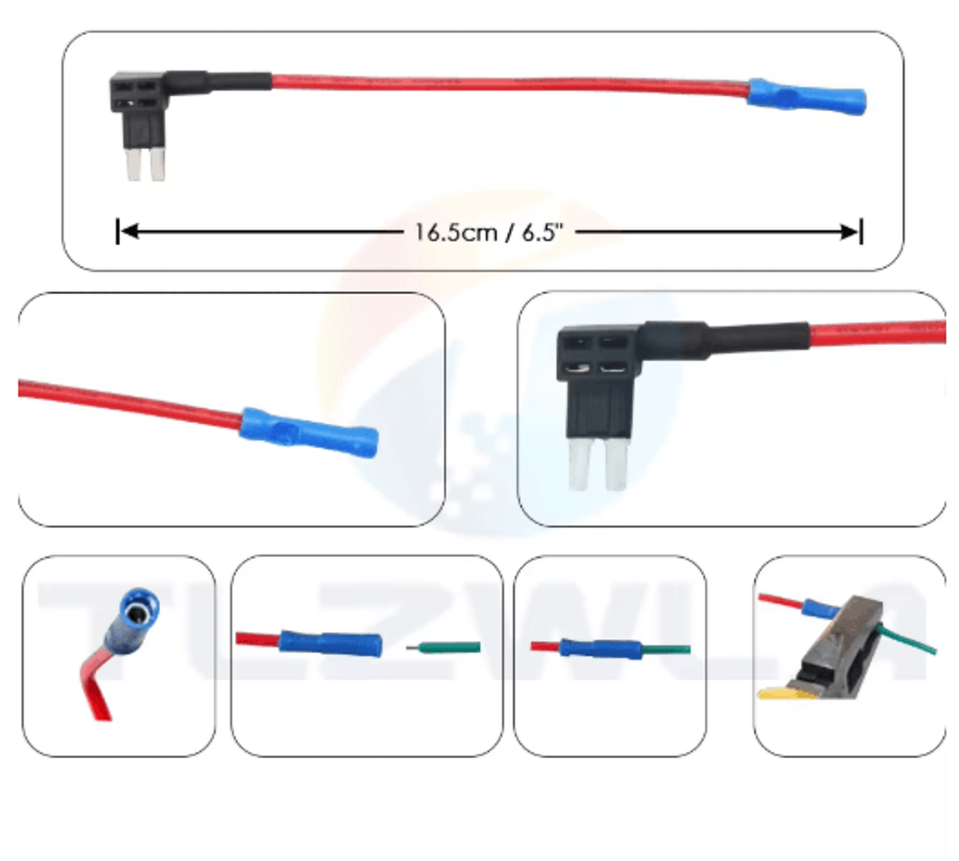 12V AddACircuit Fuse Tap Adapter  Car Fuse Holder With 10A Blade Fuse Mini  Micro  Standard 14