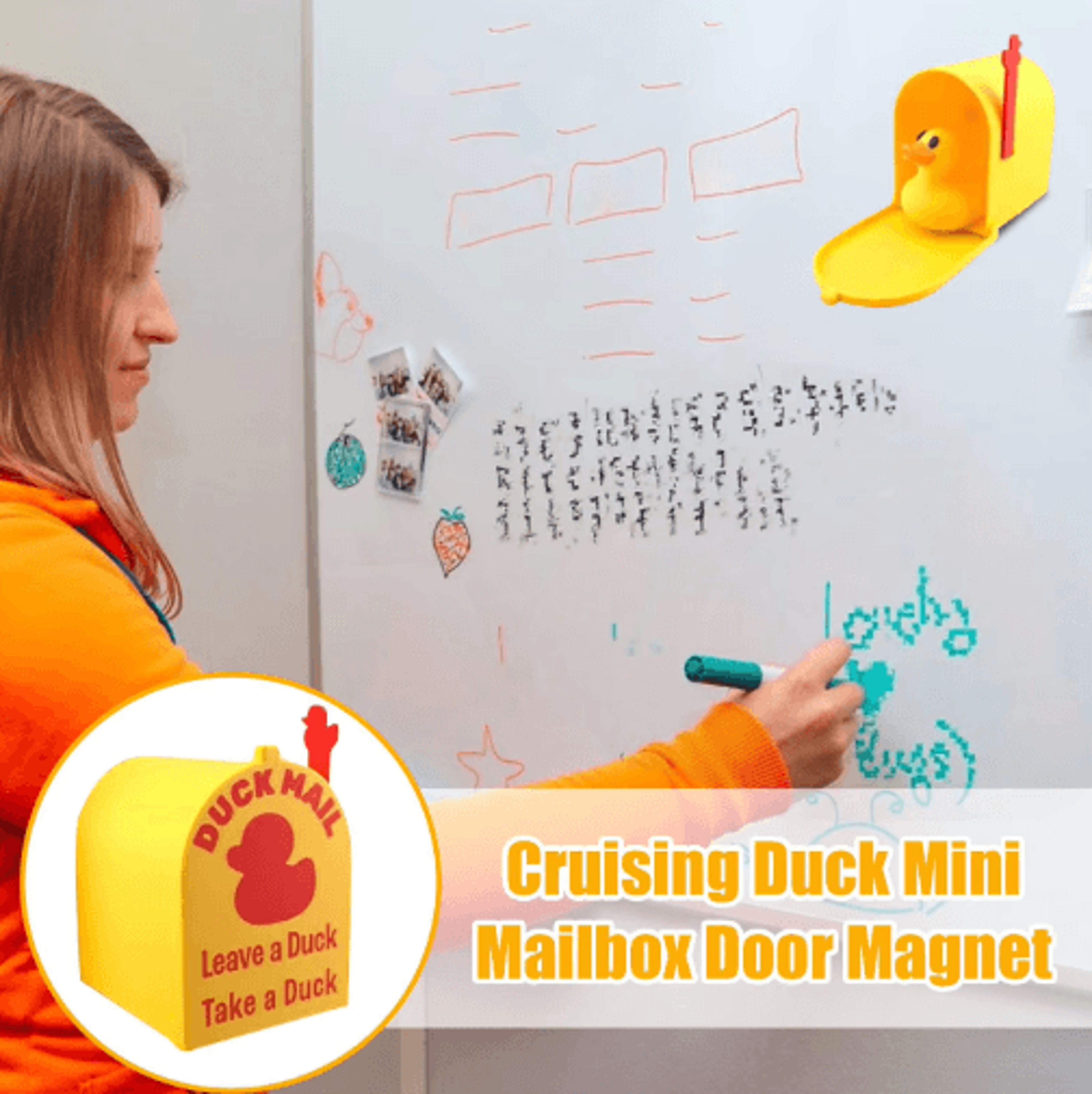 Cruising Duck Mini Mailbox Fridge Magnet For Interactive Duck Exchange 2