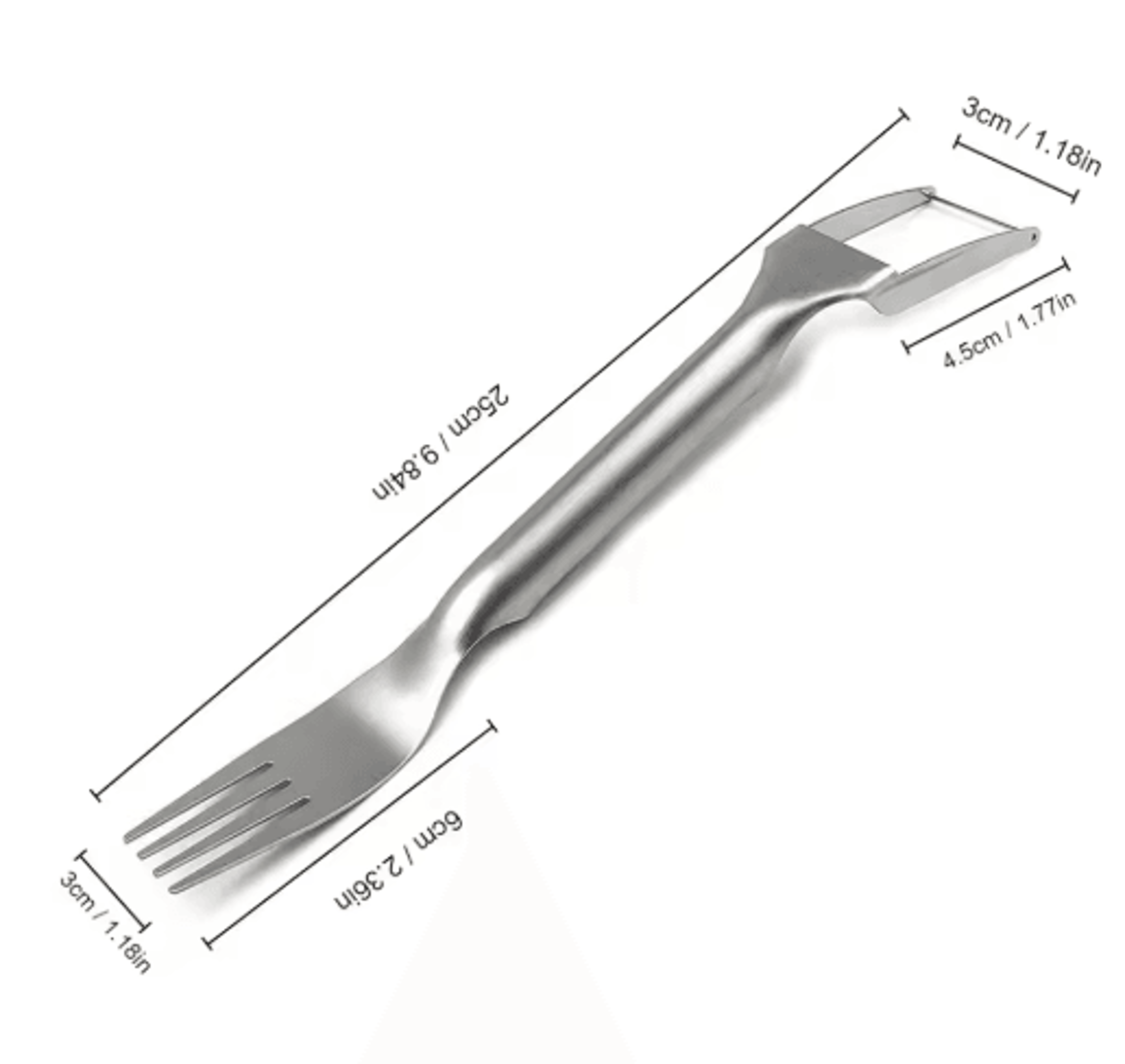 2in1 Stainless Steel Watermelon Slicer Fork  Portable Fruit Cutter  Serving Tool 2