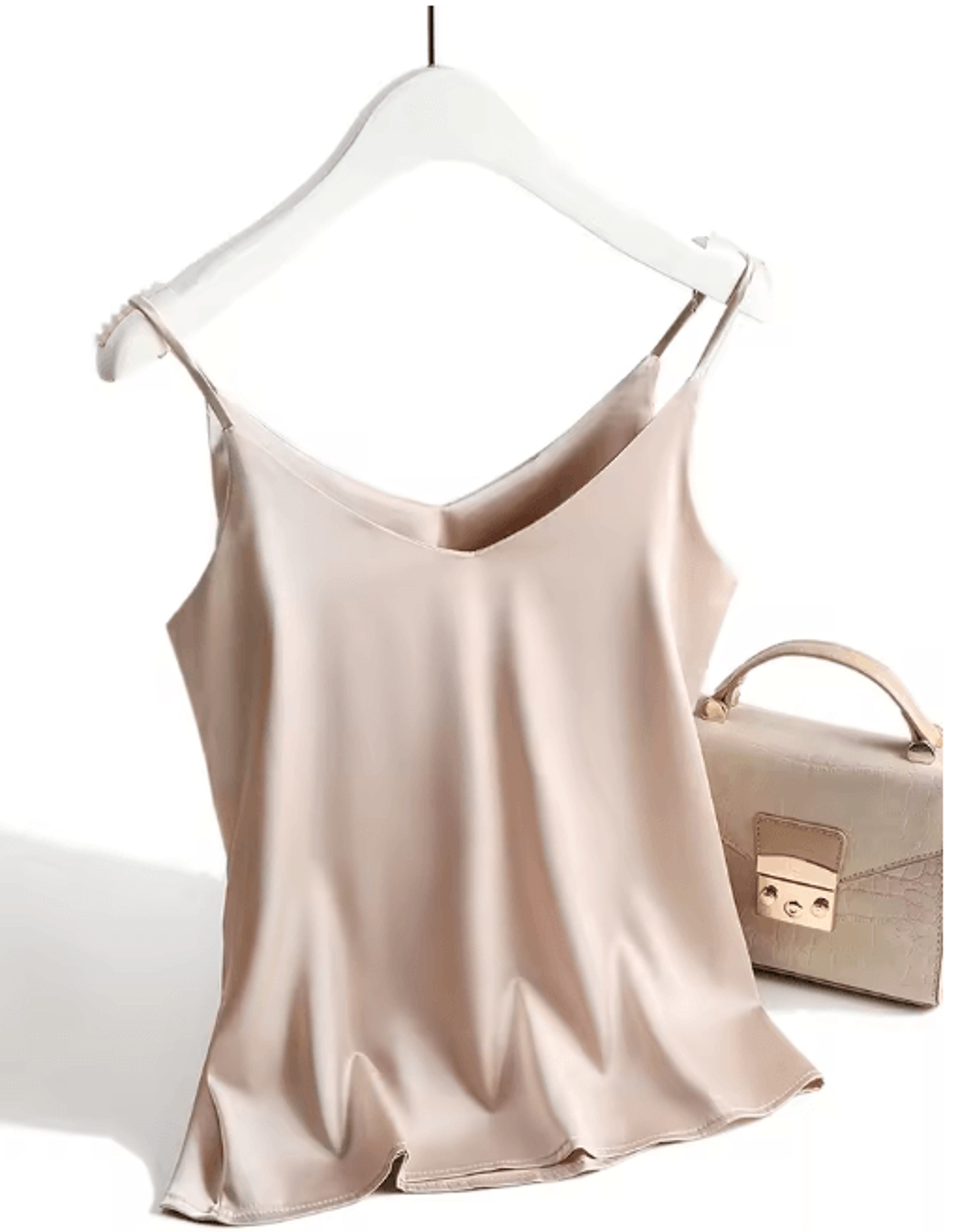 AOSSVIAO Satin Silk Halter V Neck White Spaghetti Strap Cami 2026 3