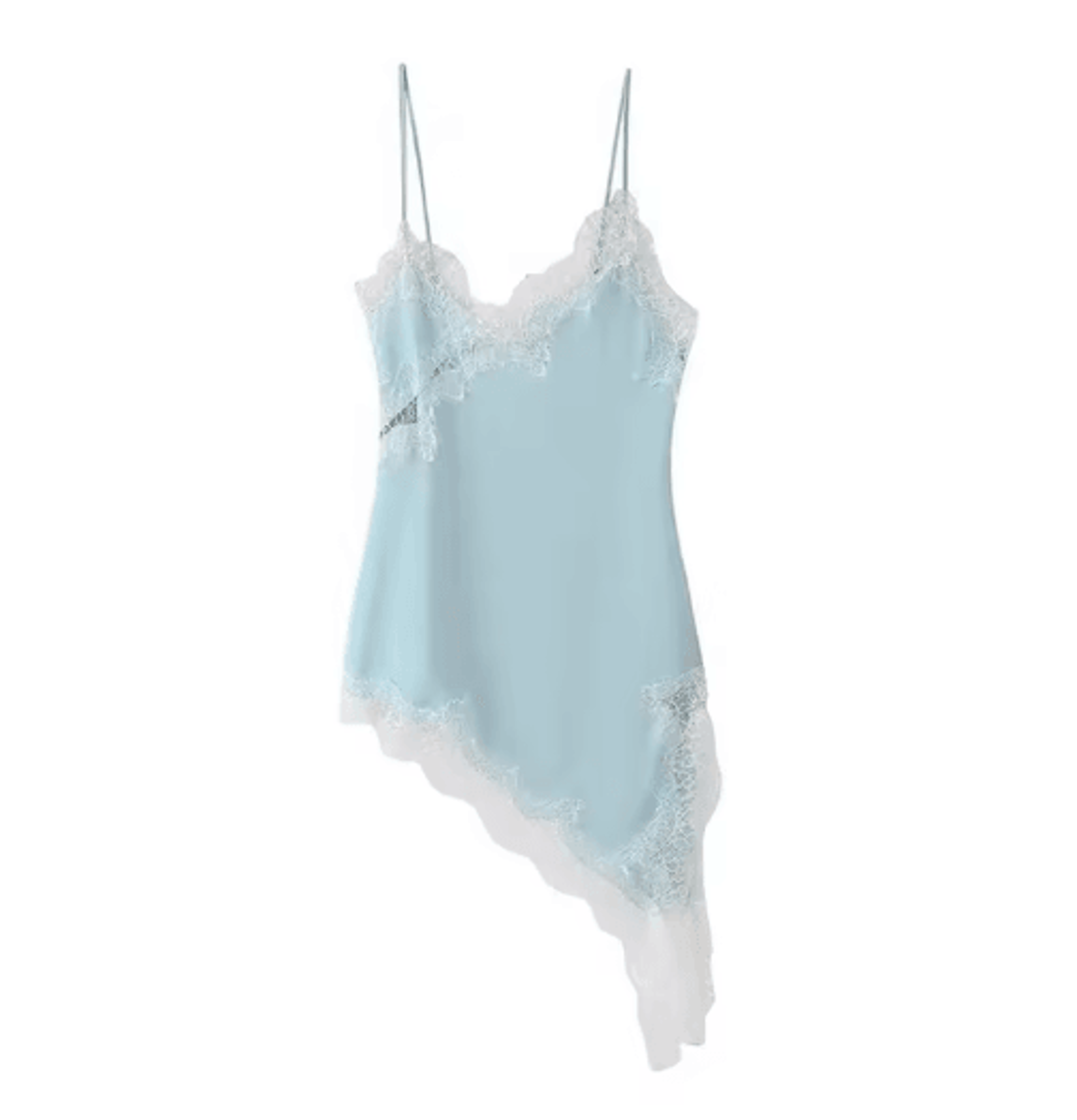 Combhasaki Satin Lace Trim Asymmetrical Cami  Flowy High Low Silk Layering Top 12
