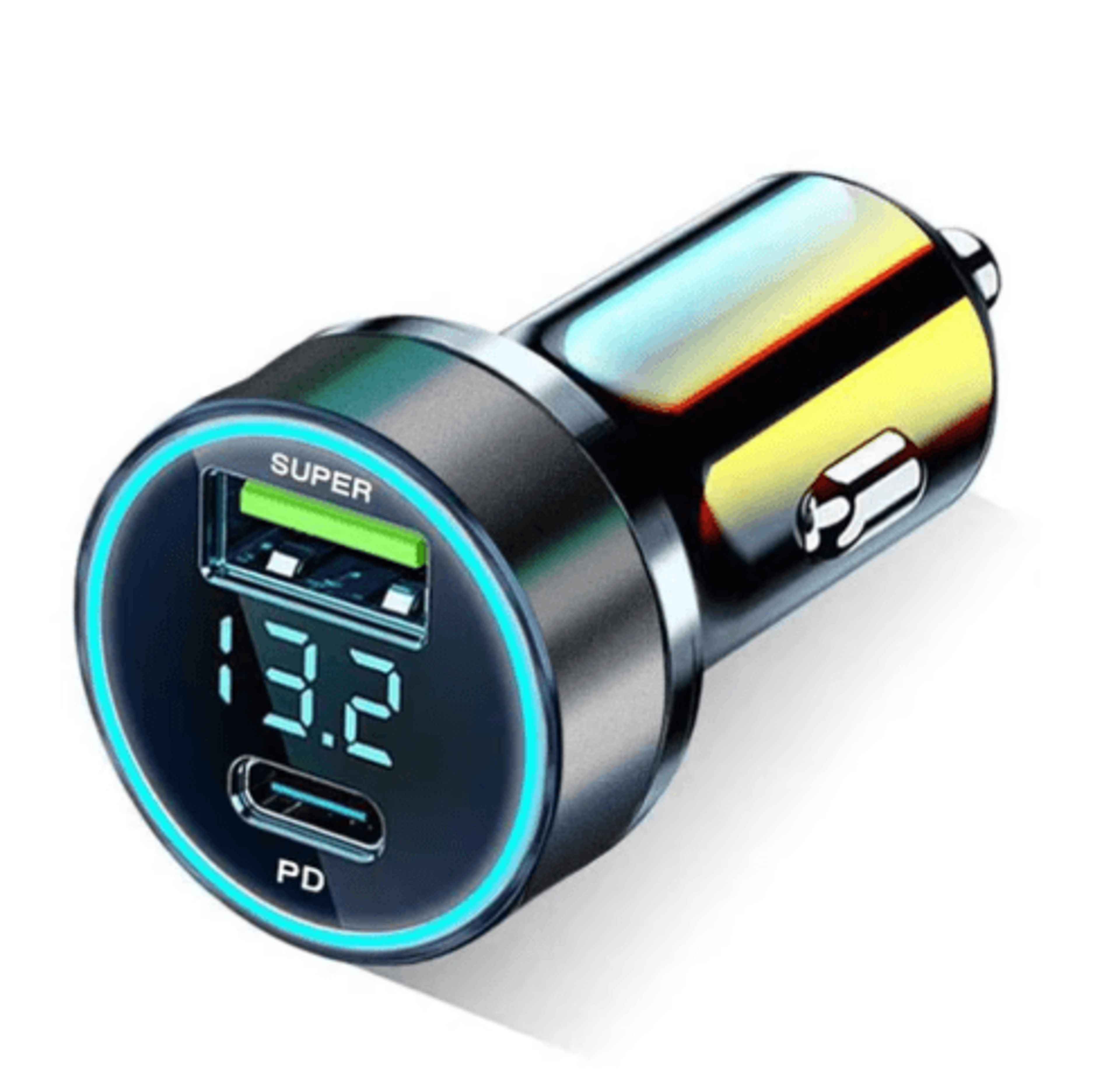 120W Dual Port Type C Car Charger Mini Fast Charging Adapter 1