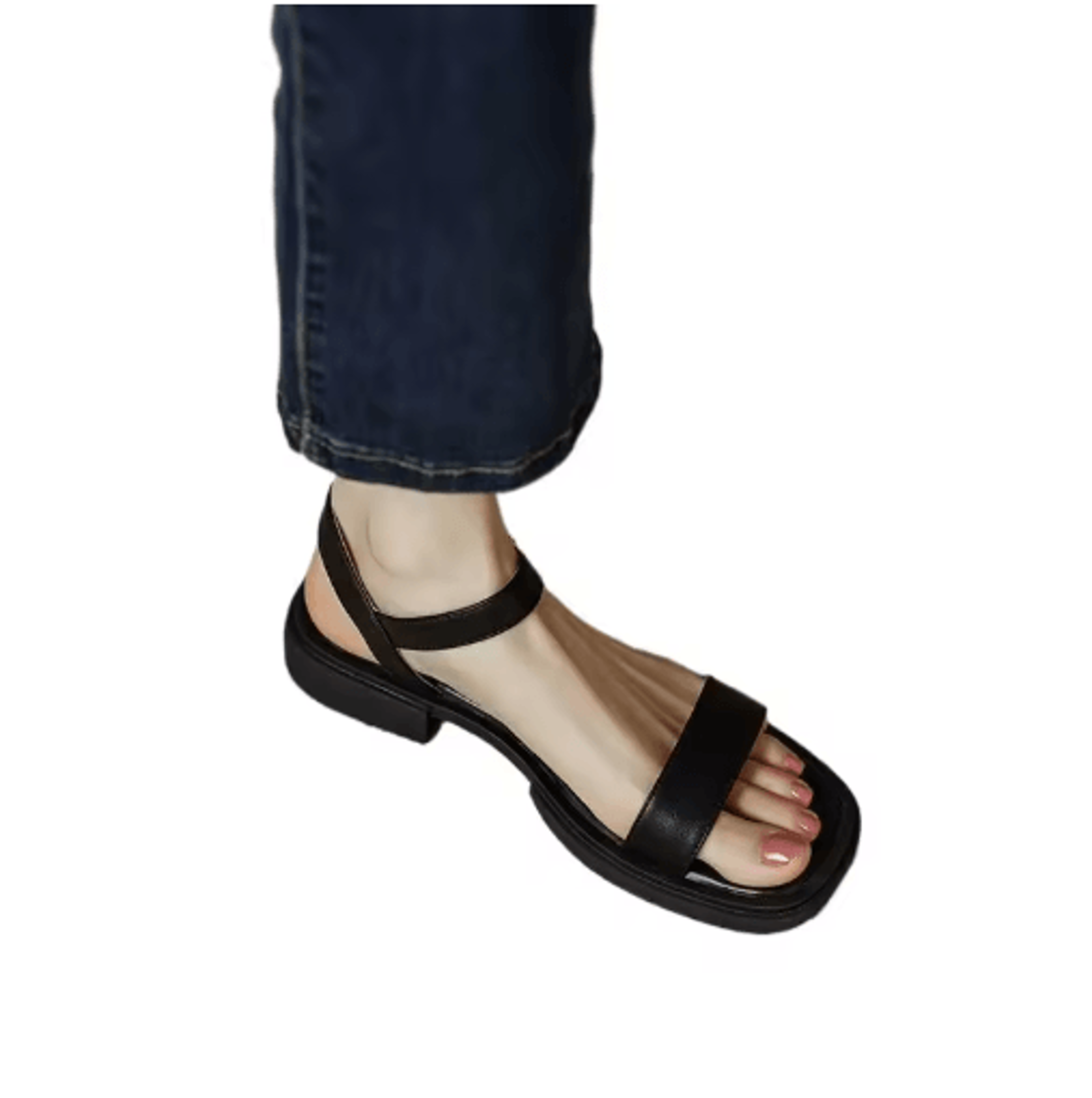 2025 Genuine Leather Low Heel Office Sandals Plus Size 35 To 42 4