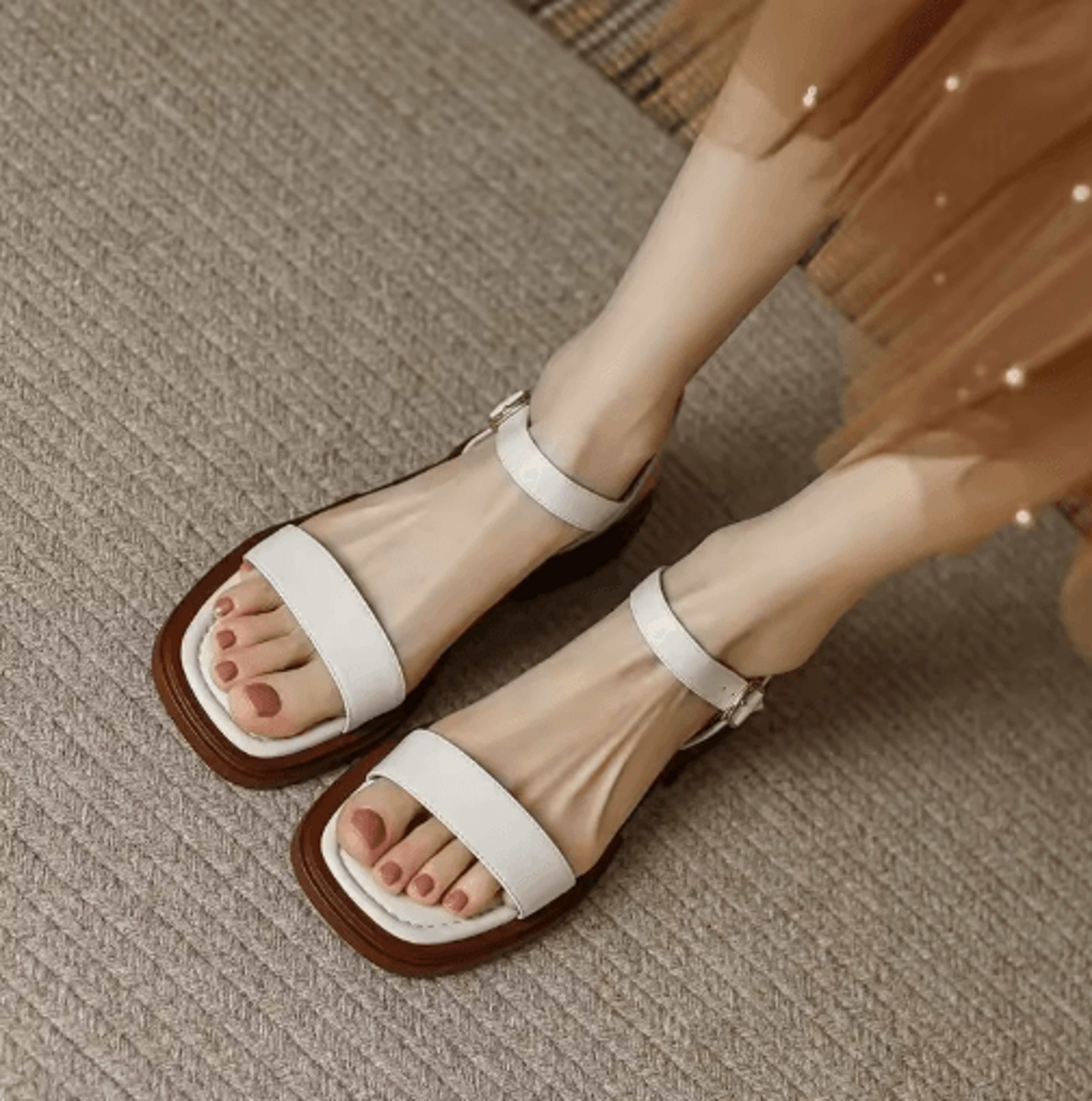 2025 Genuine Leather Low Heel Office Sandals Plus Size 35 To 42 8