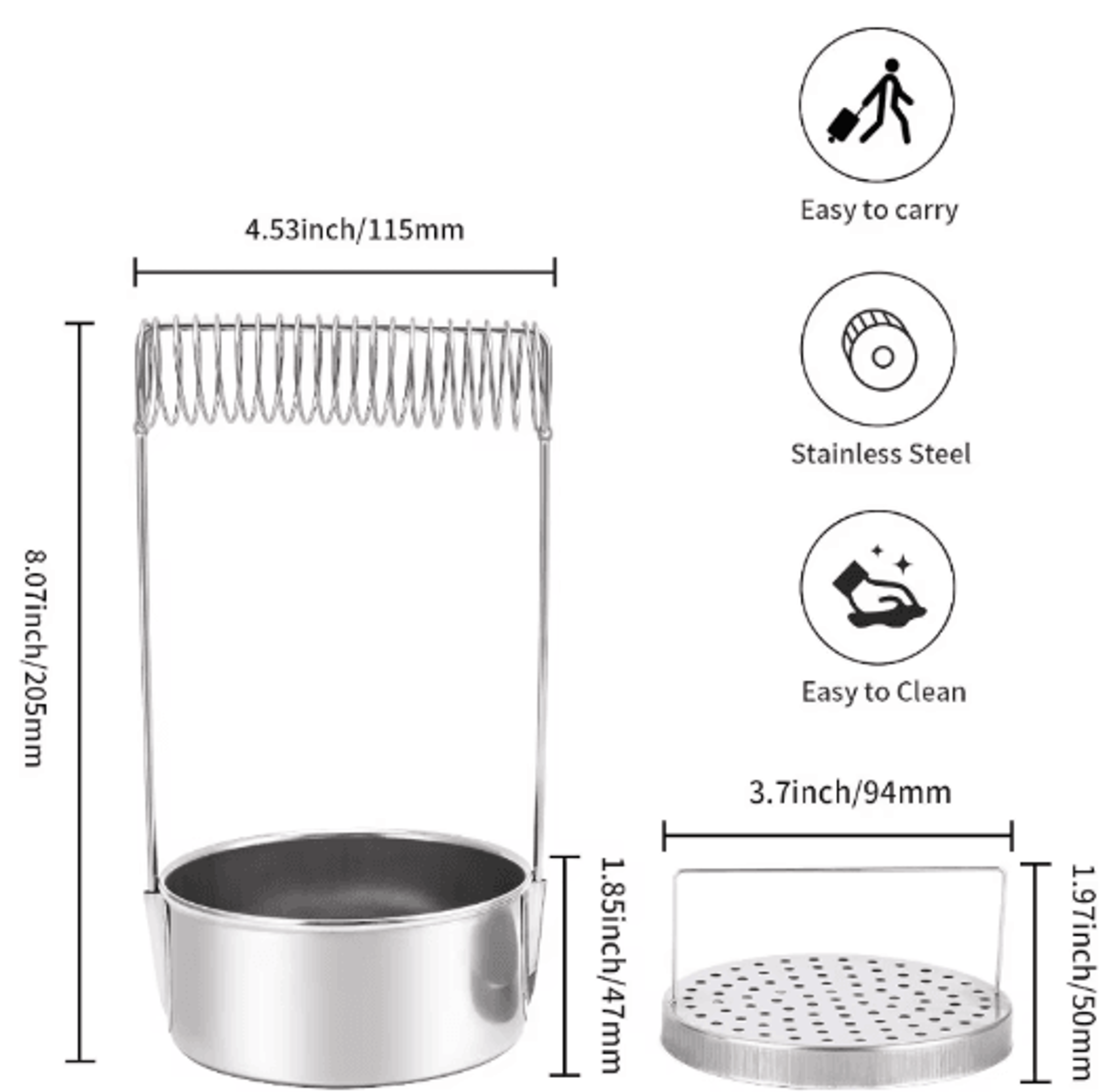 Portable Stainless Steel Paint Brush Cleaner  Artist Brush Washer With Removable Screen  Holder 3