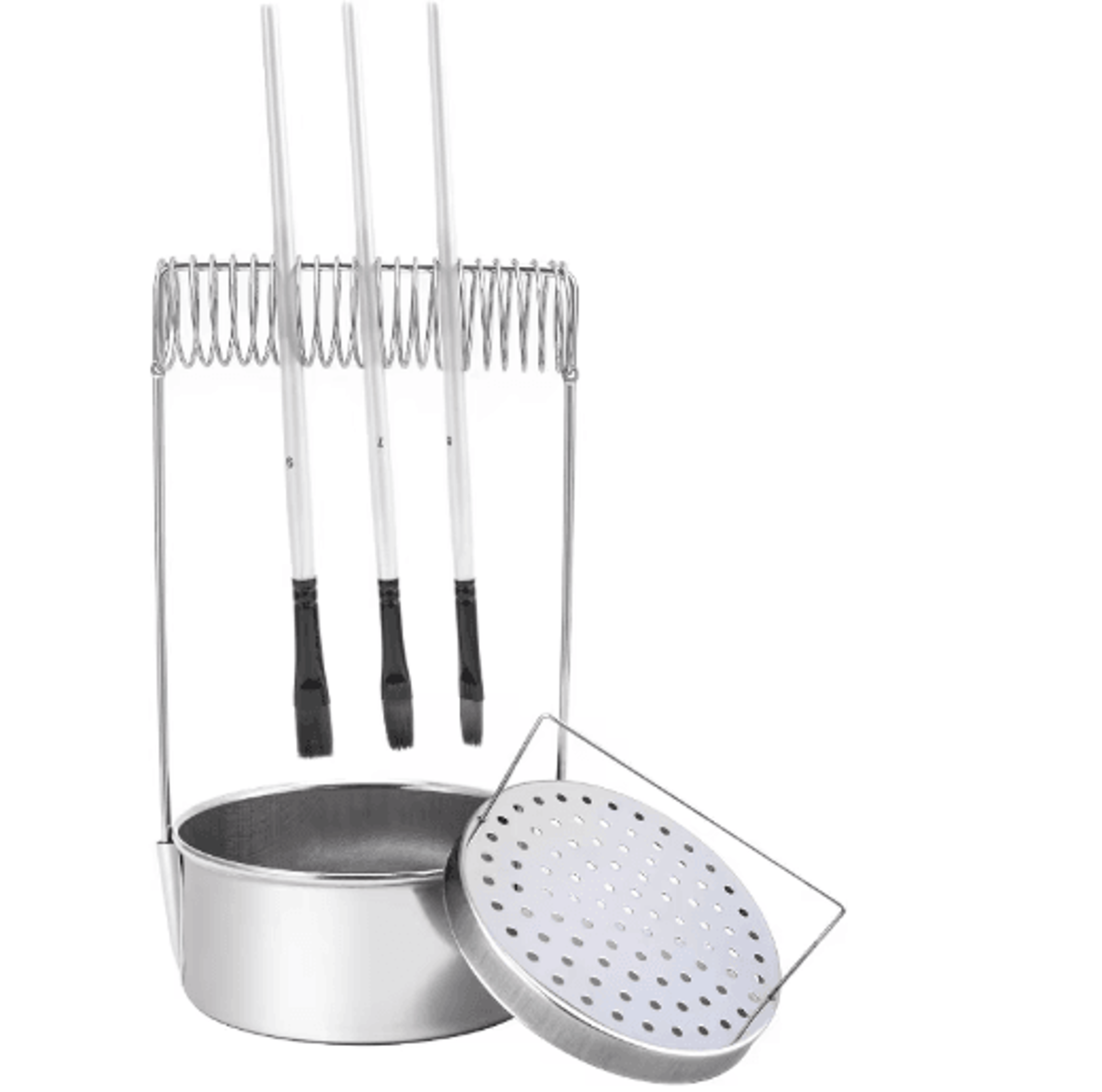 Portable Stainless Steel Paint Brush Cleaner  Artist Brush Washer With Removable Screen  Holder 0