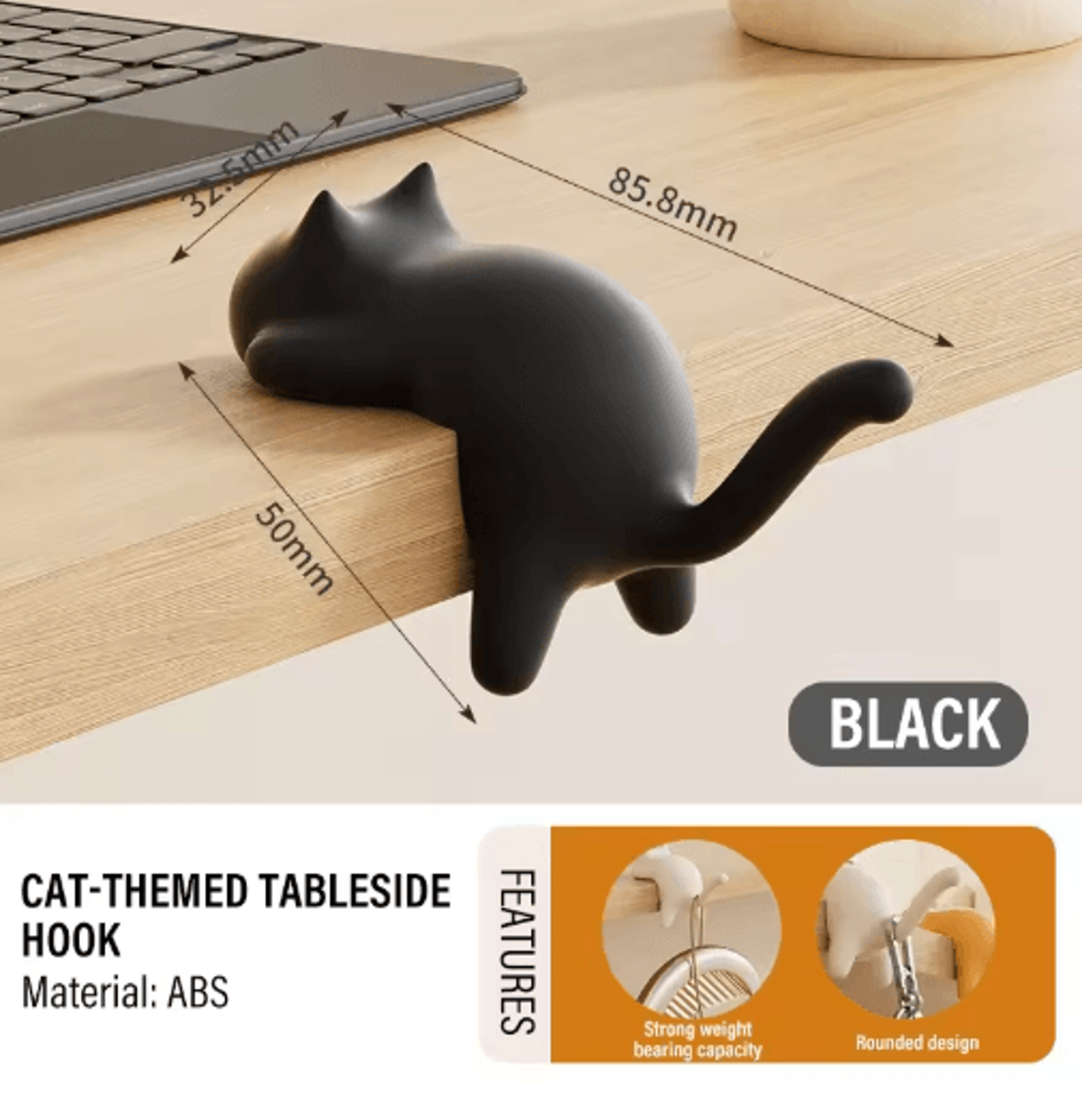 Cute Cat Table Keychain Hook Desktop Key Organizer 1