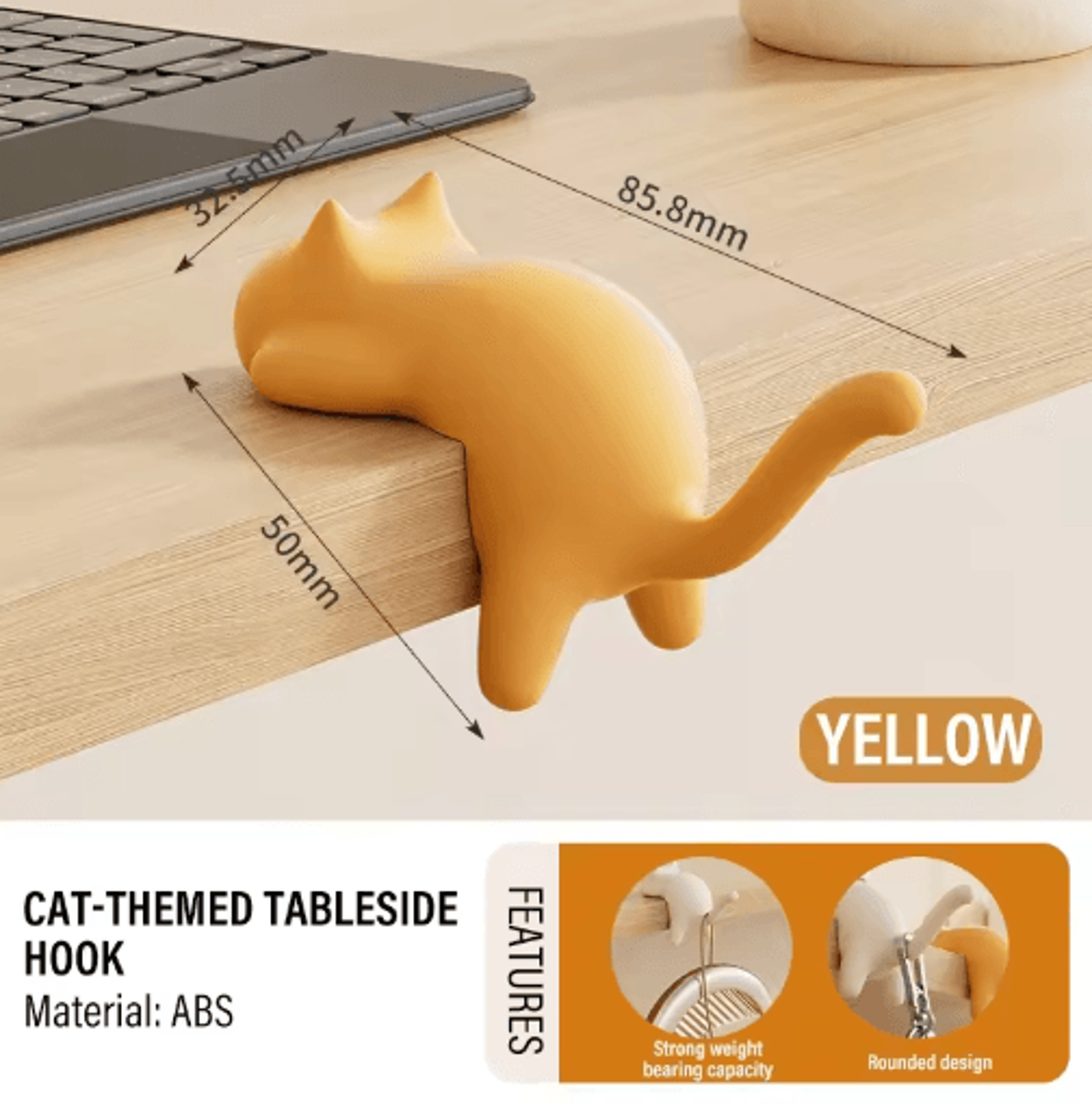 Cute Cat Table Keychain Hook Desktop Key Organizer 3