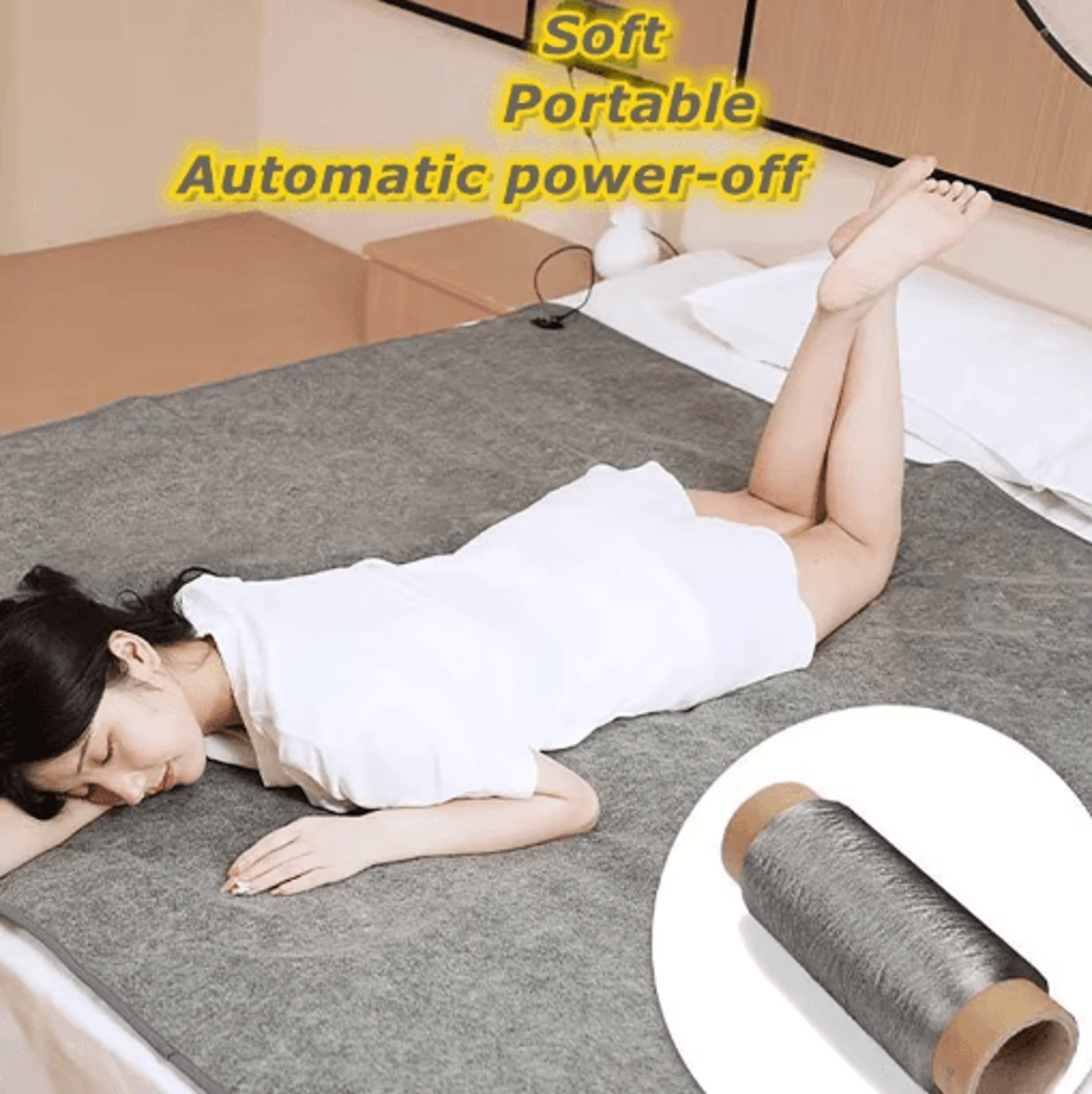 6 Area 10W USB Heated Mattress Pad Plush Electric Blanket 2