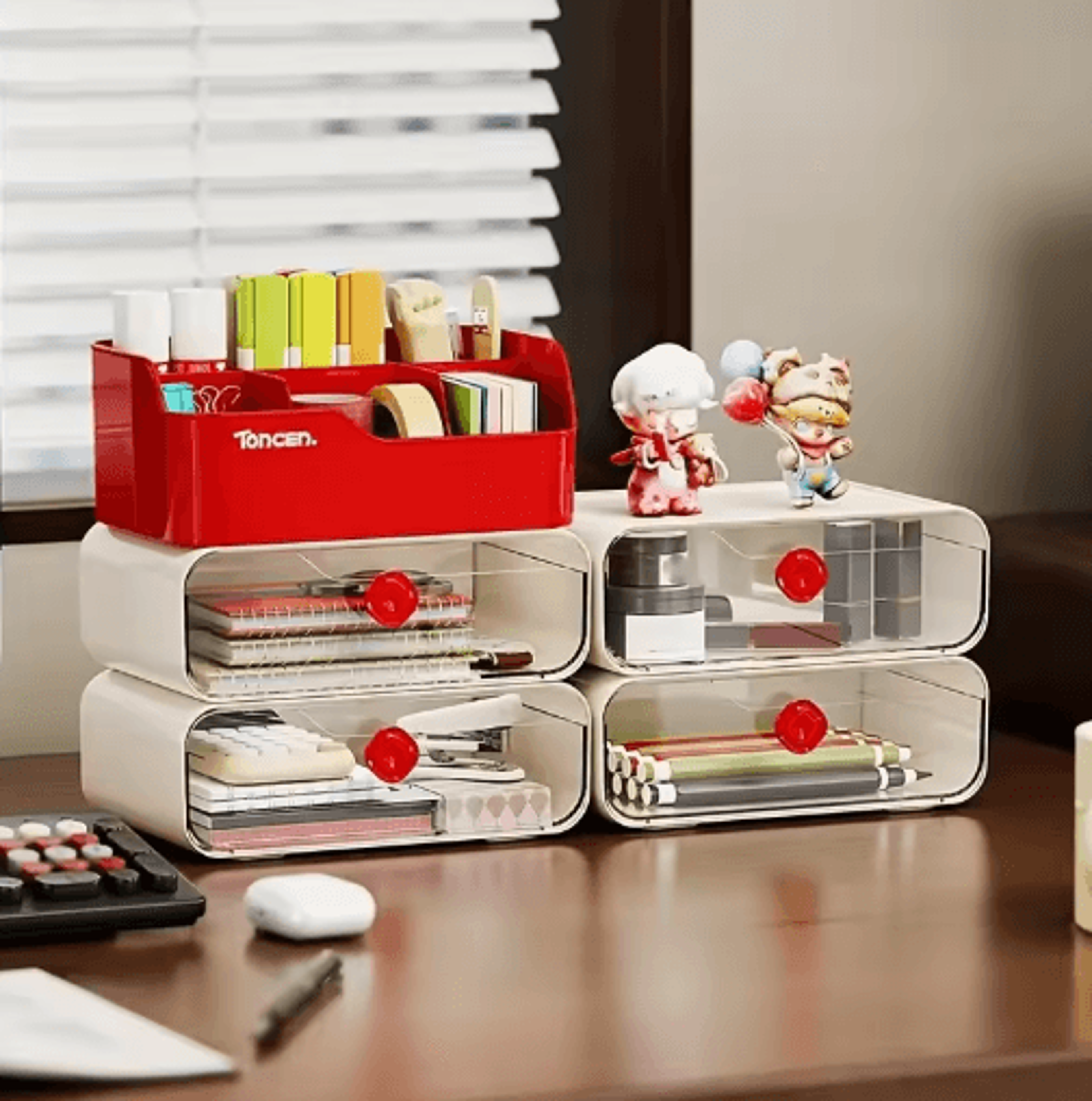 3 Layer Desk Organizer With Drawers For Office And School Supplies 8