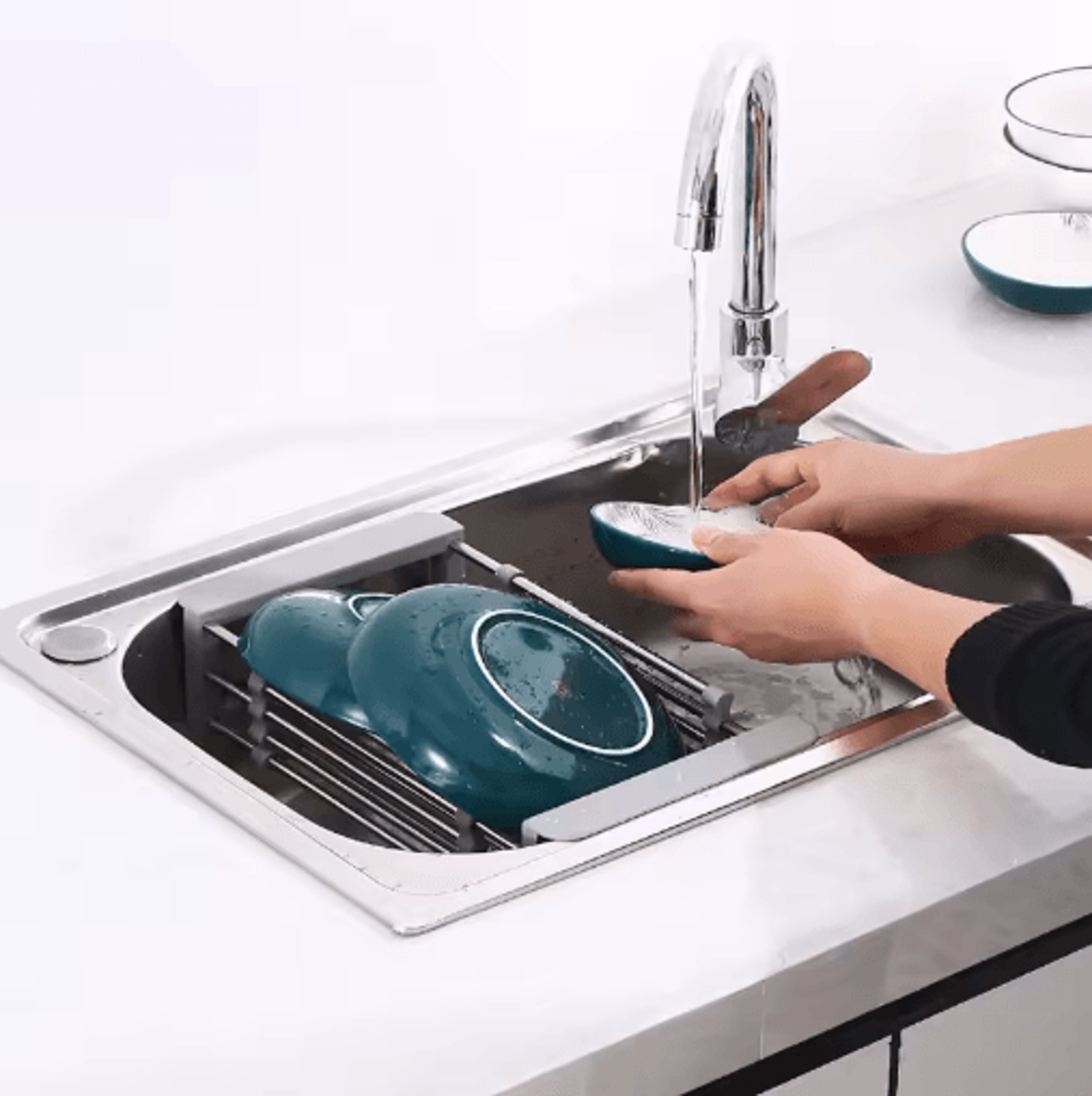 Expandable Sink Dish Drying Rack Adjustable Kitchen Drainboard Organizer Shelf 7