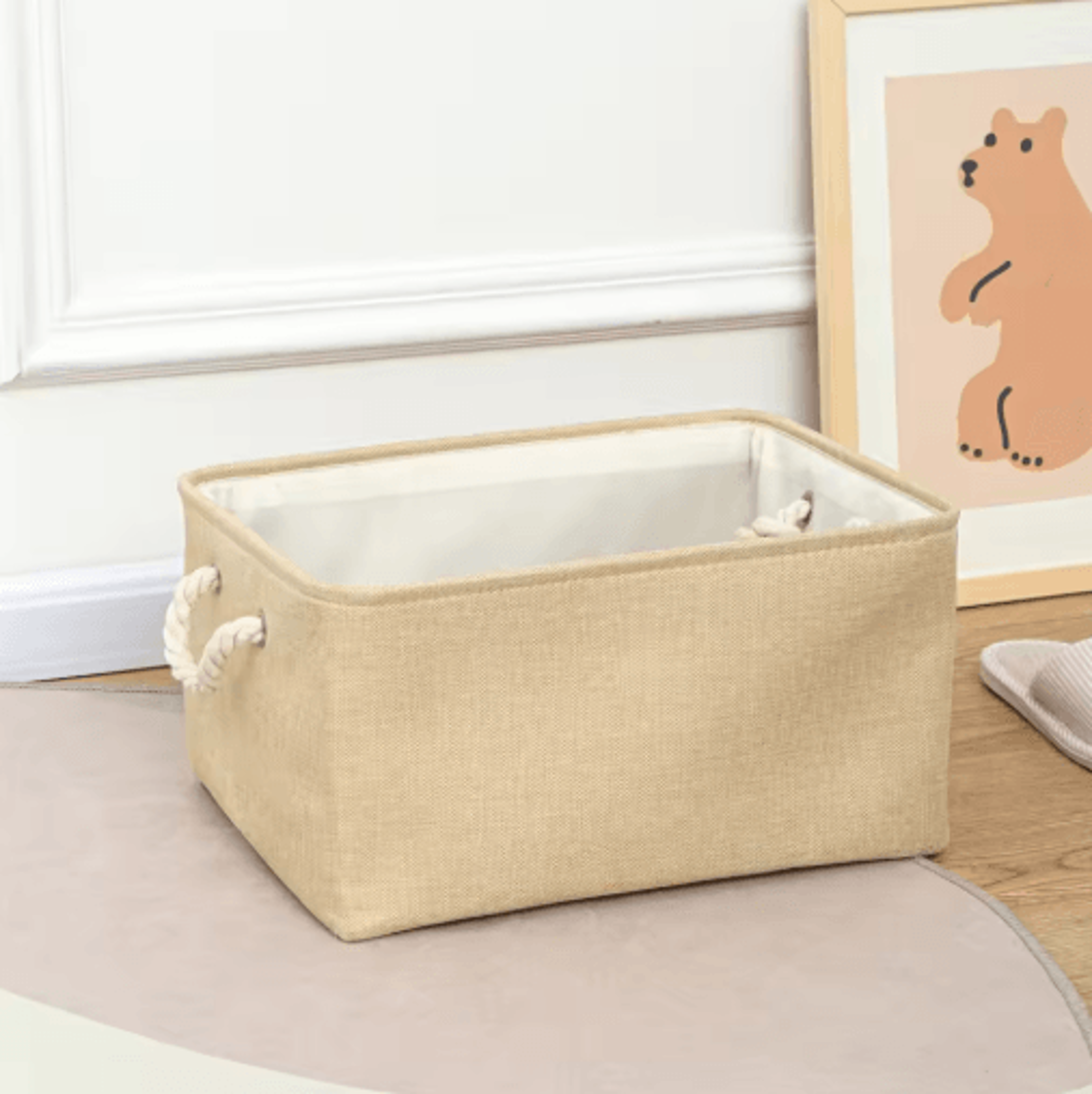 Foldable Linen Storage Basket For Closet Office And Bedroom Organization 1