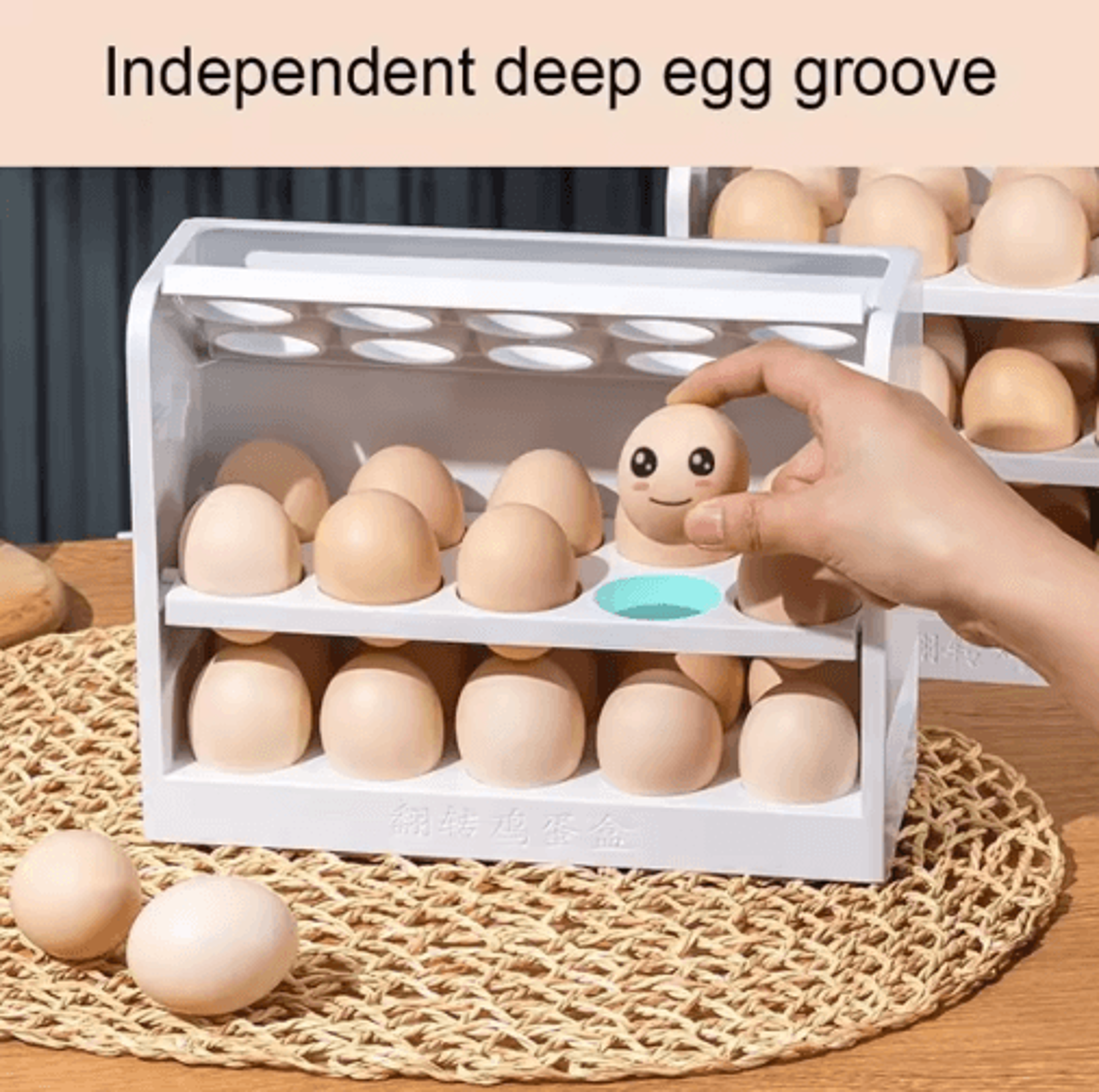 3 Layer Egg Rack  30 Egg Kitchen Countertop And Refrigerator Organizer 6