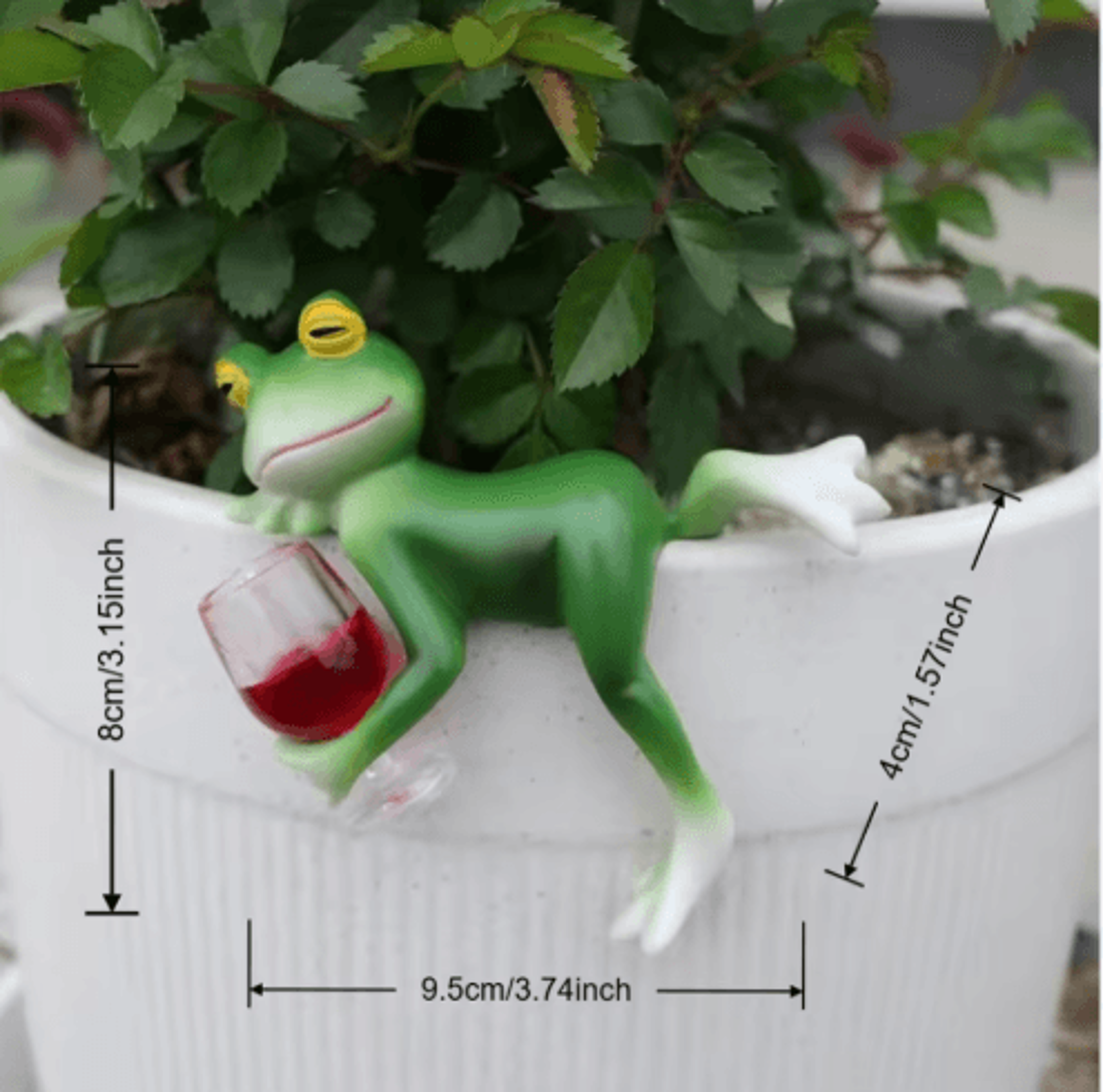 Frog Wine Glass Garden Hanging Whimsical Frog Garden Decor 5