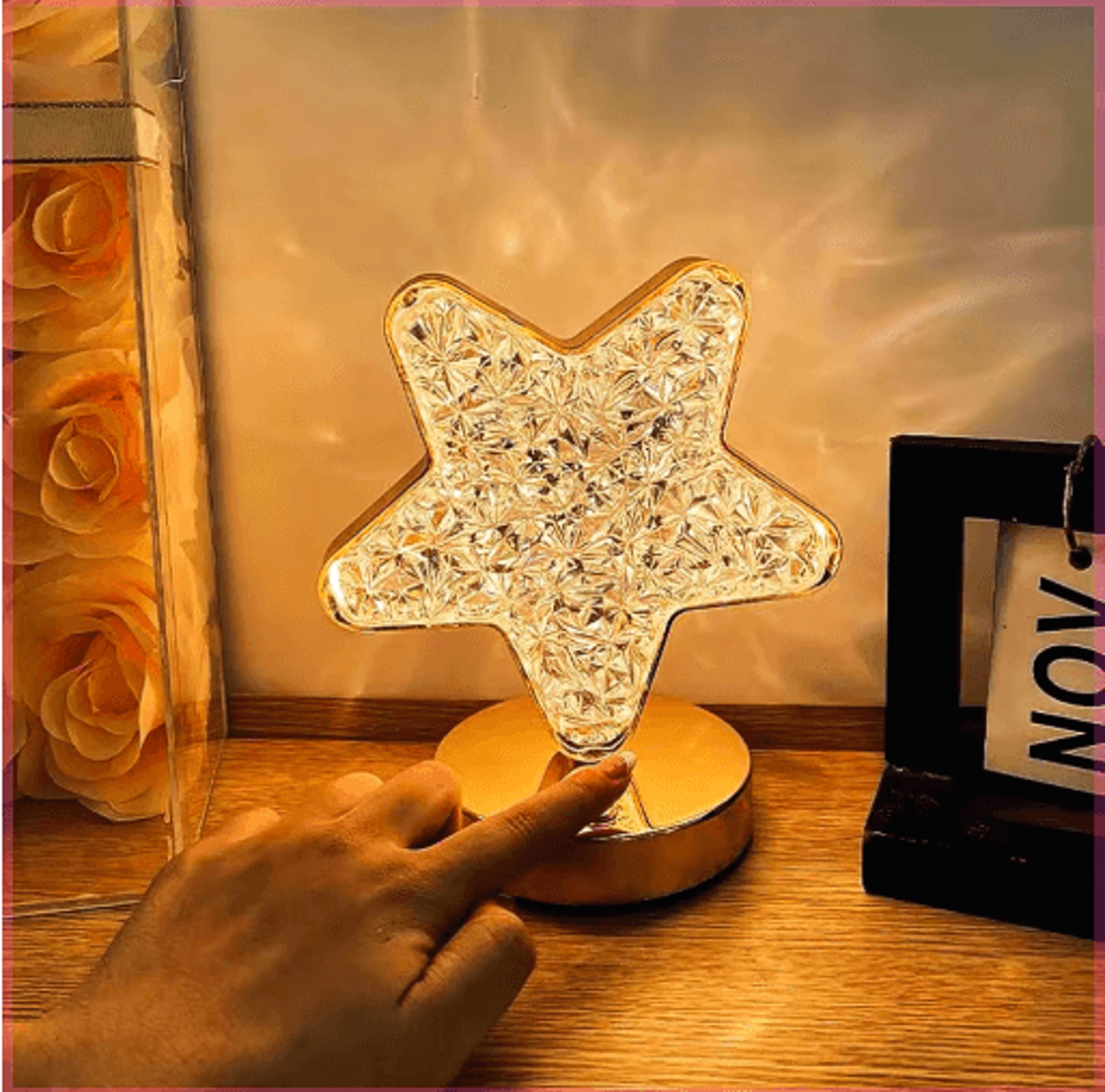 3D Crystal Touch LED Night Light USB Rechargeable Color Changing Kids Lamp 10